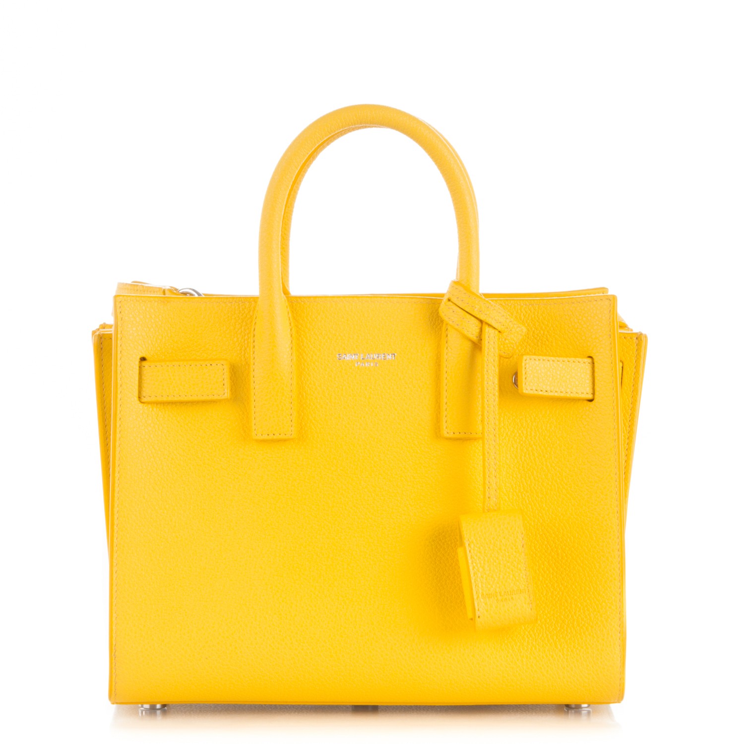 SAINT LAURENT Grained Calfskin Nano Sac De Jour Jaune 172913