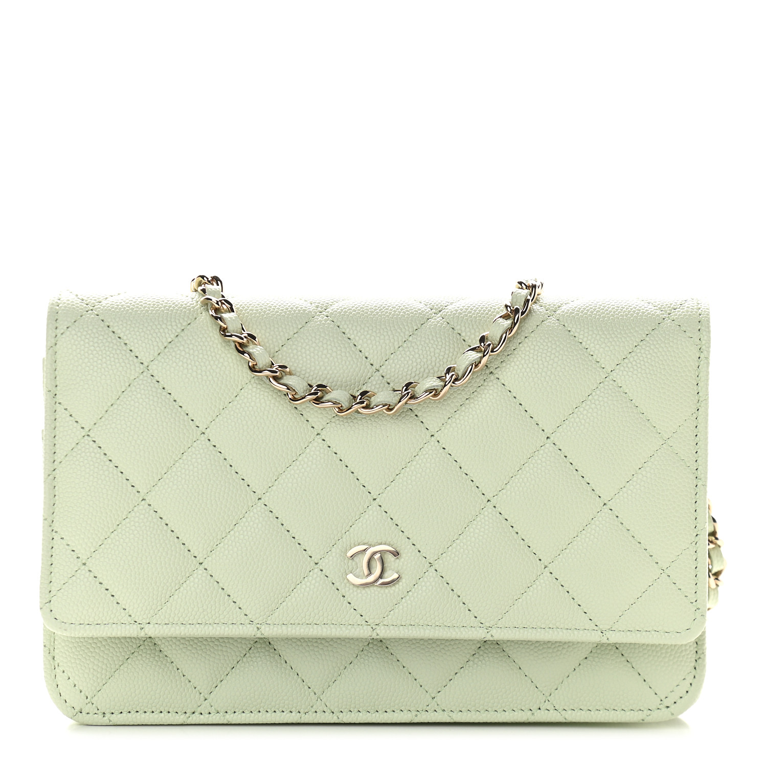 chanel wallet on chain green