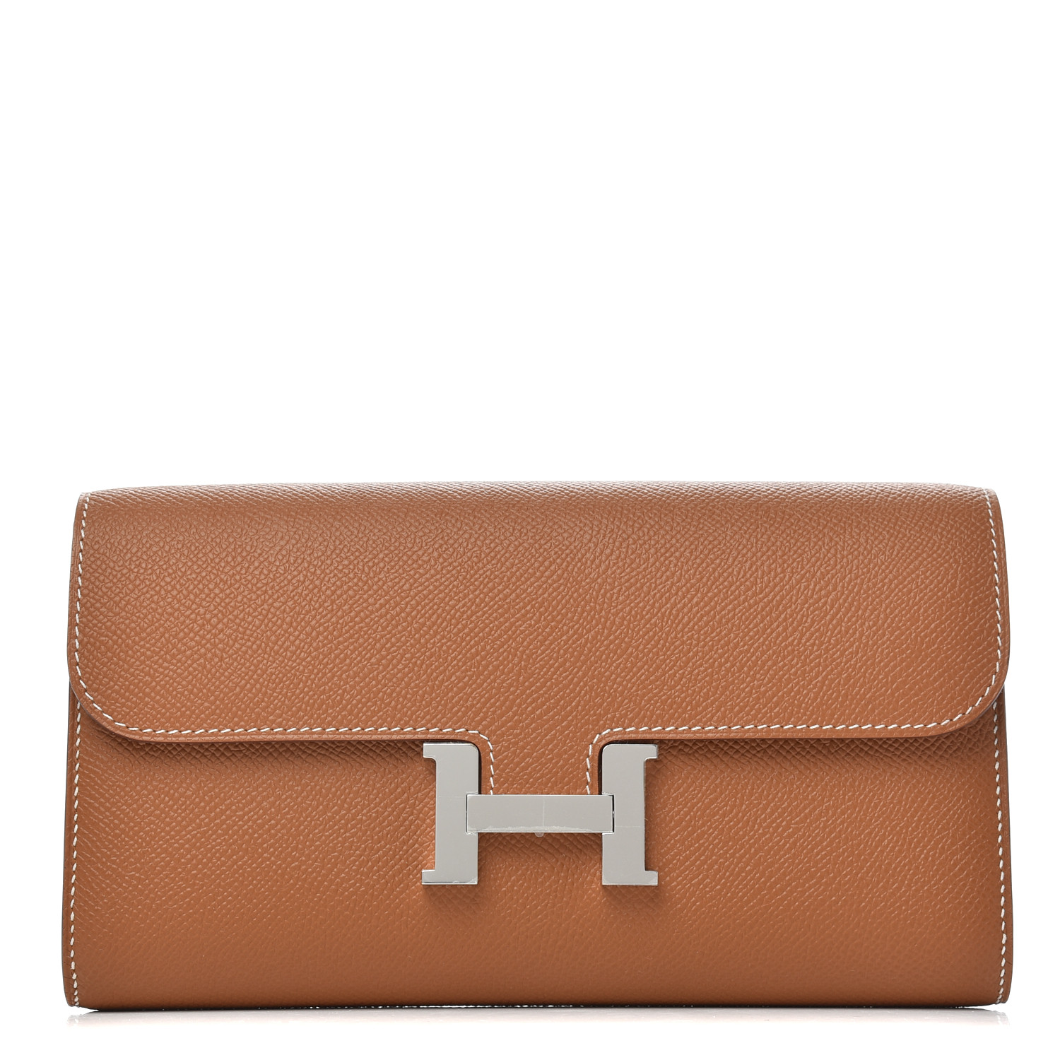 HERMES Epsom Constance Long Wallet To Go Gold 765649 | FASHIONPHILE