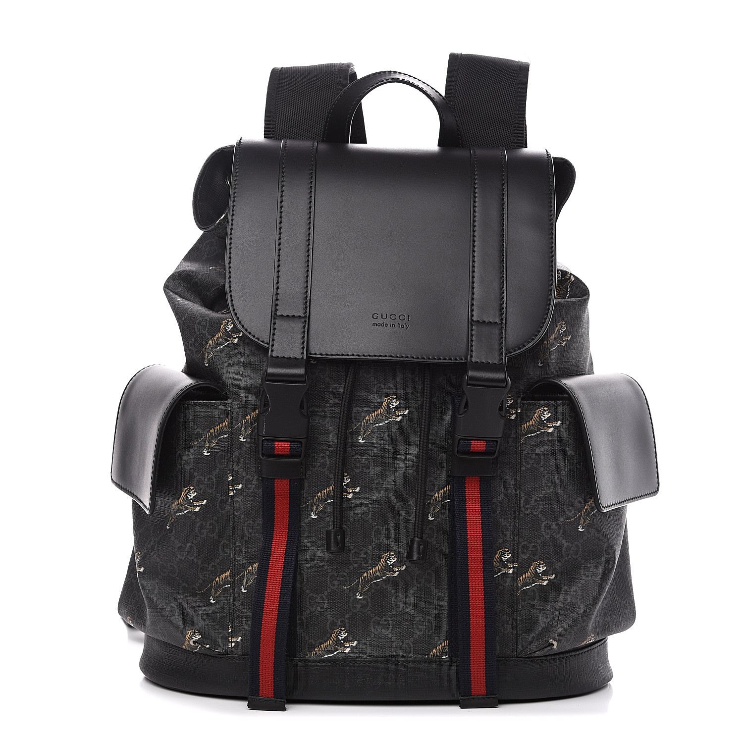 Gucci Gg Supreme Bestiary Tigers Backpack Black 558277 