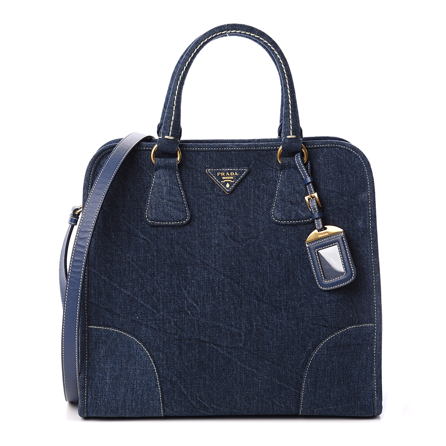 denim prada tote