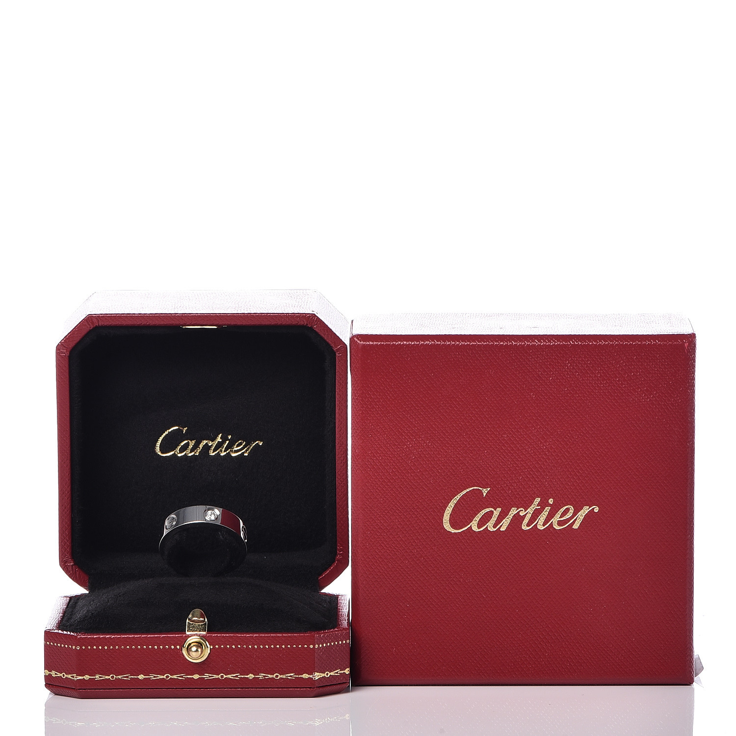 CARTIER 18K White Gold 3 Diamond 5.5mm LOVE Ring 57 8 481508 | FASHIONPHILE