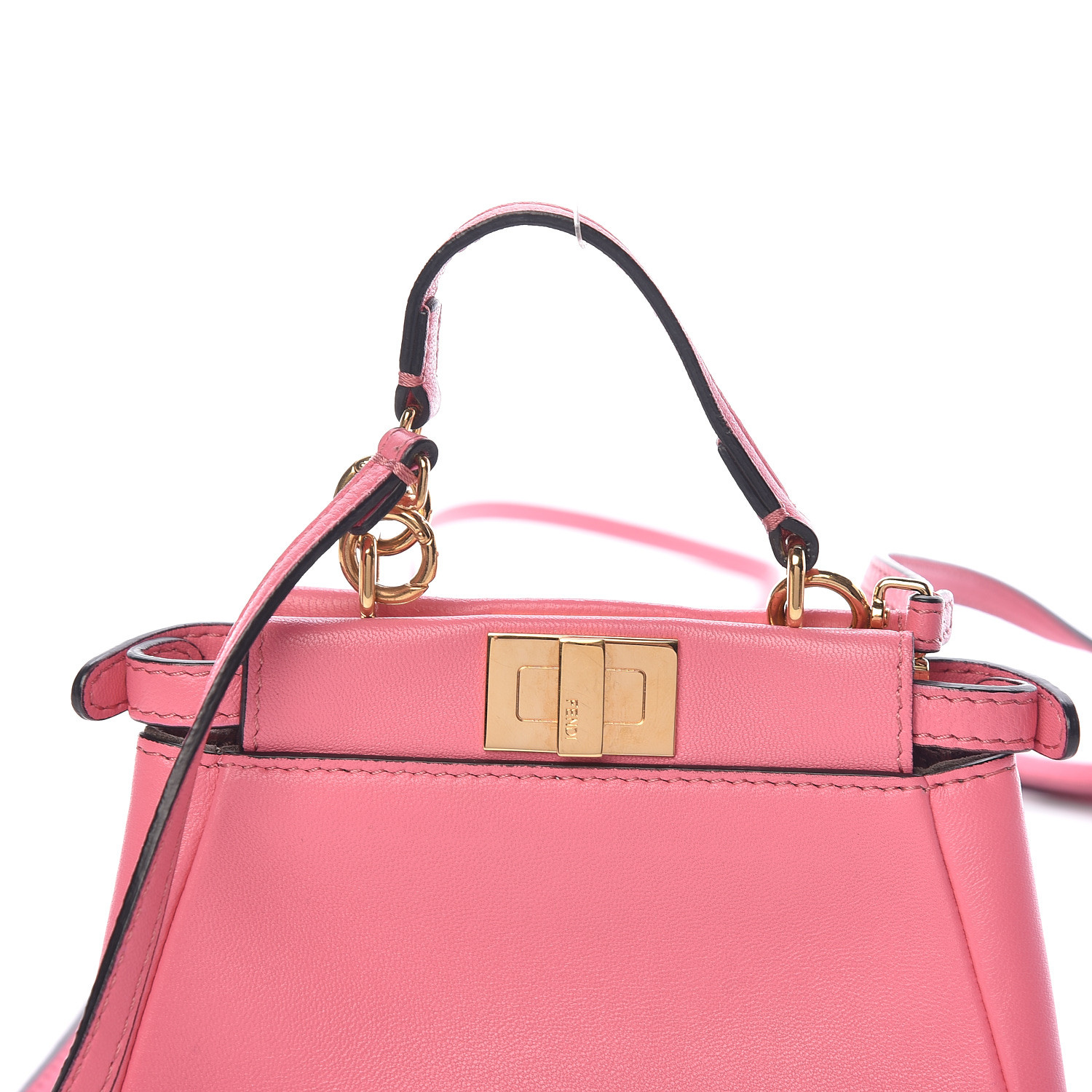 FENDI Nappa Micro Peekaboo Iconic Satchel Fluo Pink 466280 | FASHIONPHILE