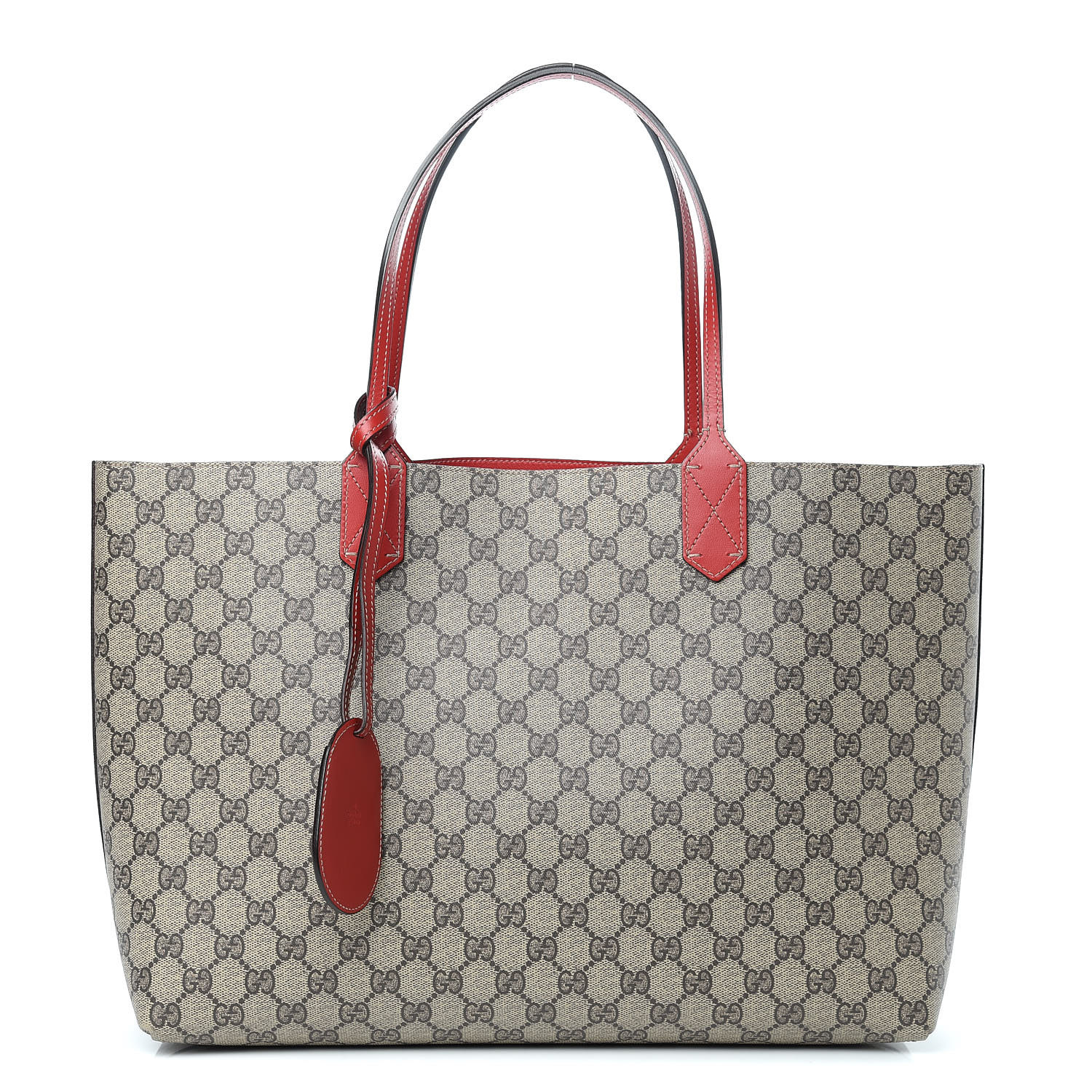 GUCCI GG Supreme Monogram Medium Reversible Tote Red 468054