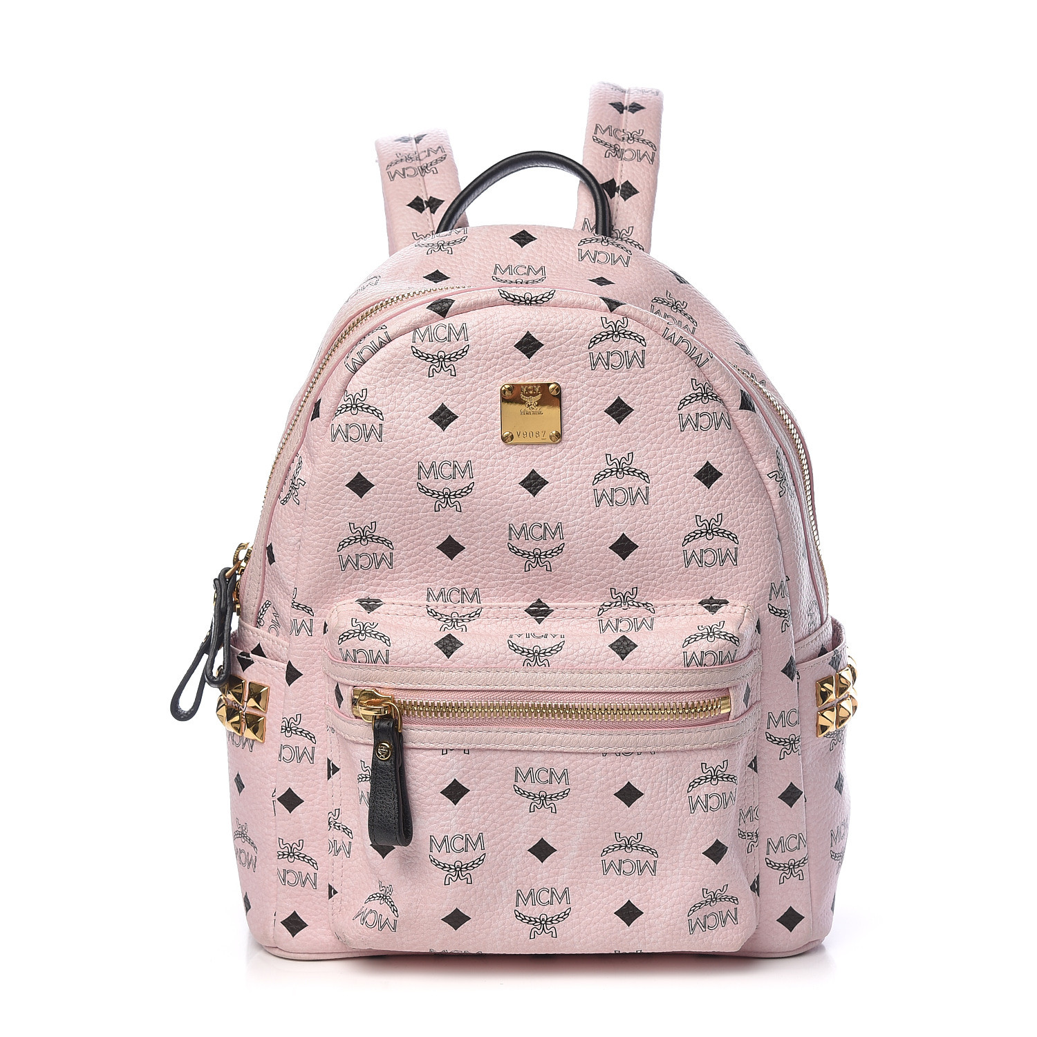 mcm light pink backpack