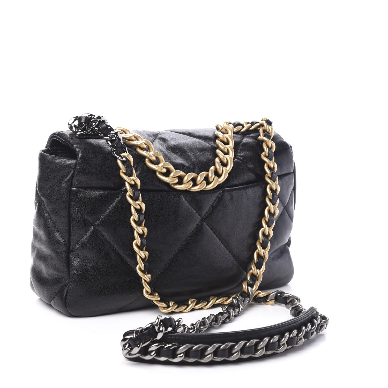 goatskin quilted medium chanel 19 flap black