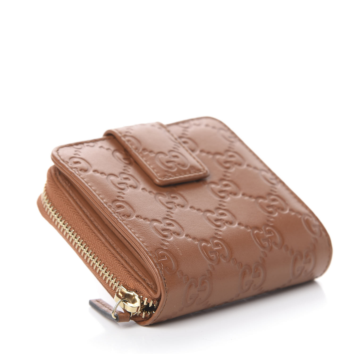 GUCCI Guccissima Zip Around French Wallet Brown 588771 | FASHIONPHILE