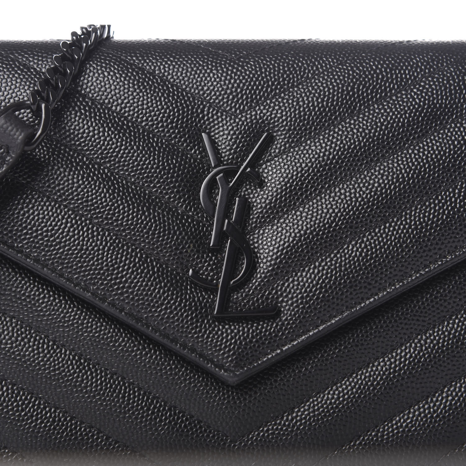 saint laurent grain de poudre envelope wallet on a chain