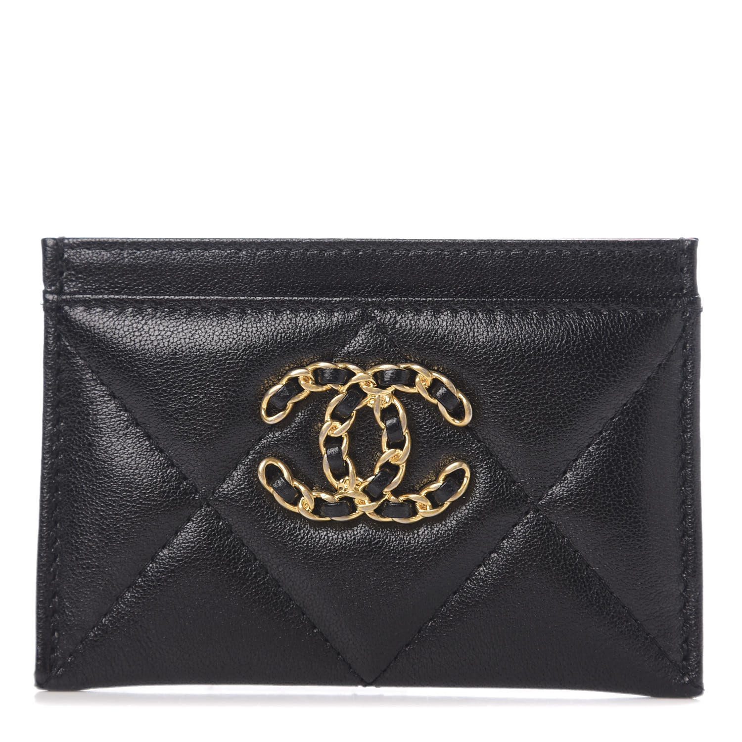 chanel 19 card holder black