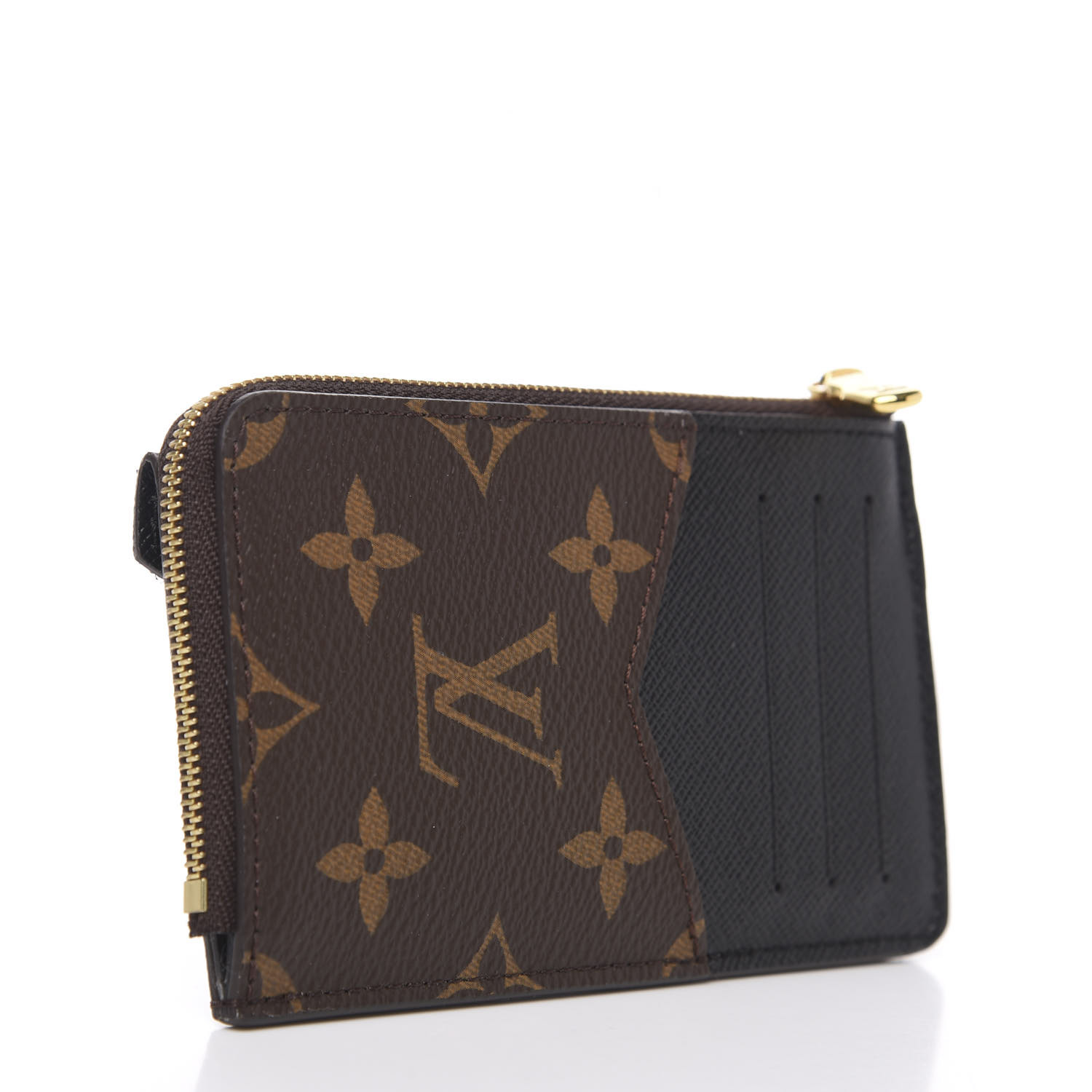 LOUIS VUITTON Monogram Recto Verso Card Holder Black 587626