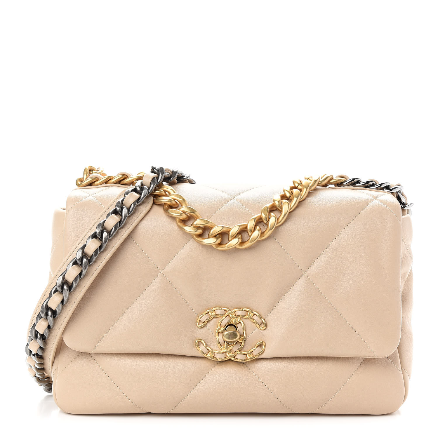 chanel 19 beige small