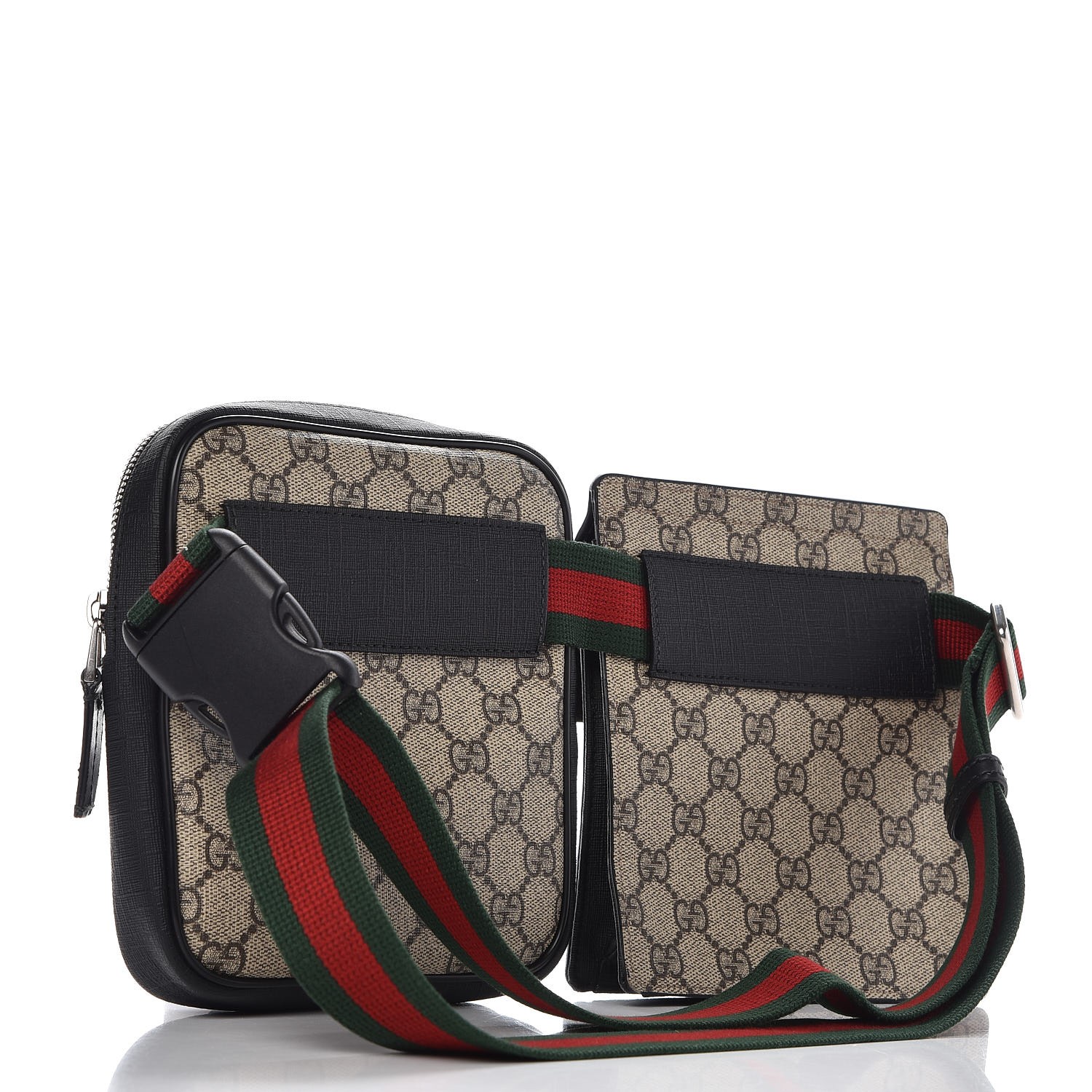 GUCCI GG Supreme Monogram Web Belt Bag Black 300438