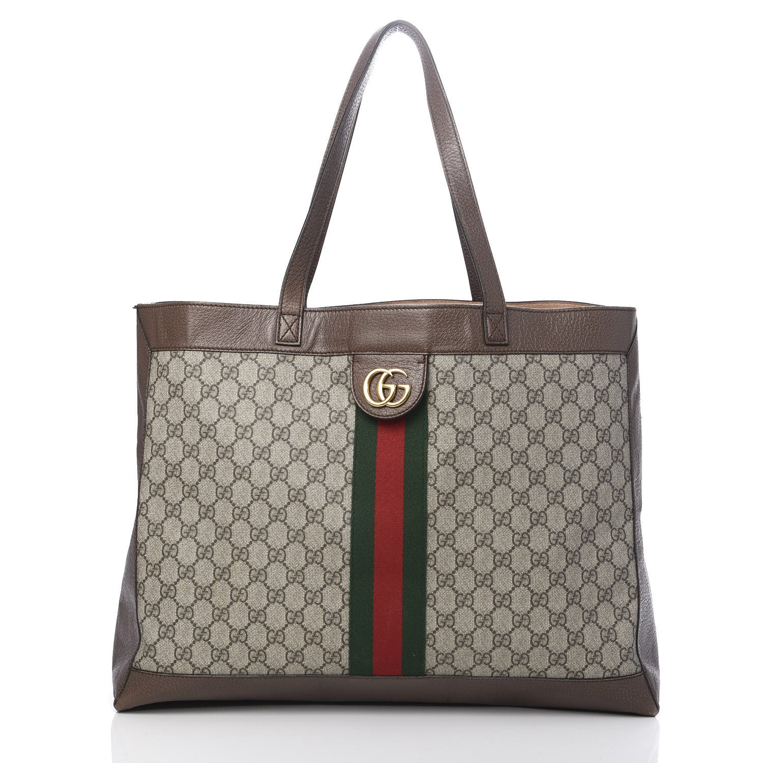 GUCCI GG Supreme Monogram Web Large Ophidia Tote 631166 | FASHIONPHILE