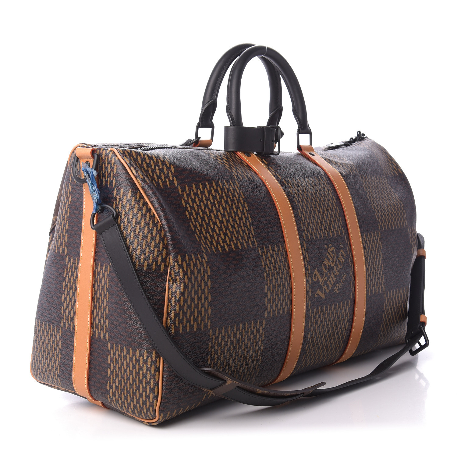 LOUIS VUITTON X NIGO Giant Damier Ebene Monogram Keepall Bandouliere 50 ...