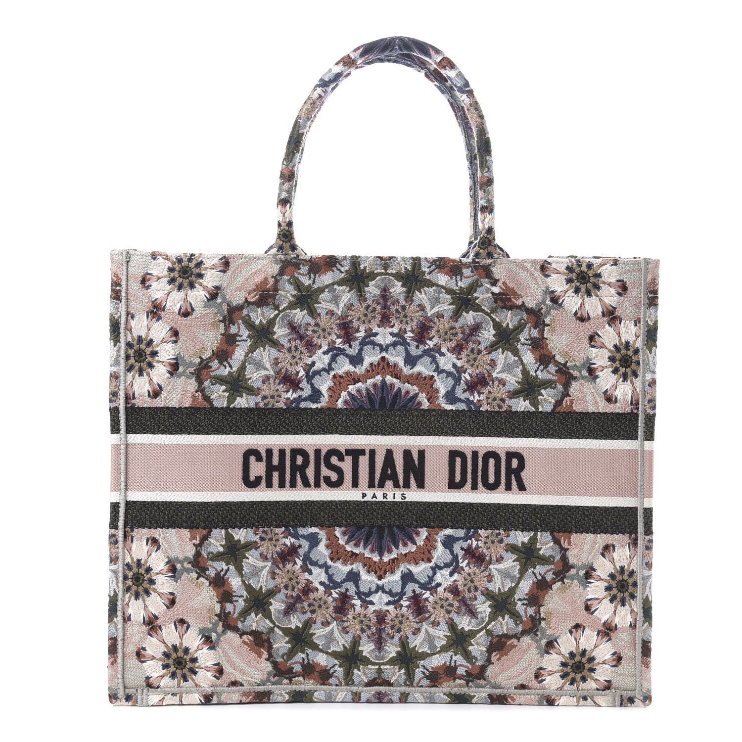 CHRISTIAN DIOR Embroidered Canvas Kaleidioroscopic Book Tote 634667