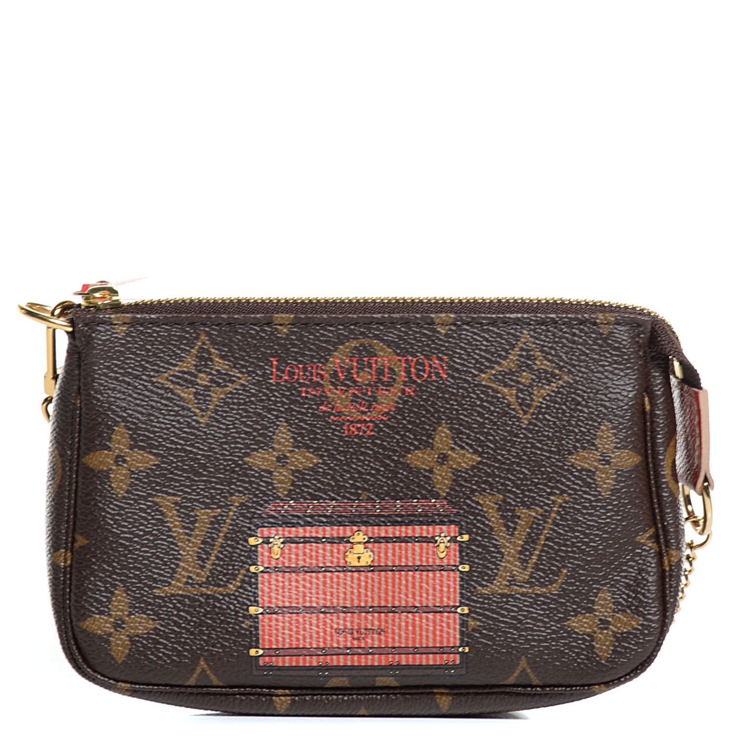 LOUIS VUITTON Monogram Trunks and Locks Mini Pochette Accessories 101205