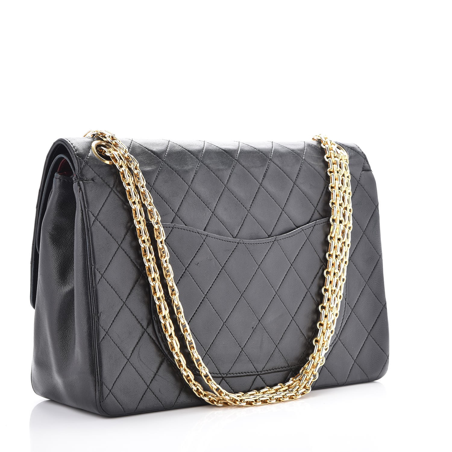 CHANEL Lambskin Quilted Bijoux Chain Medium Double Flap Black 230424