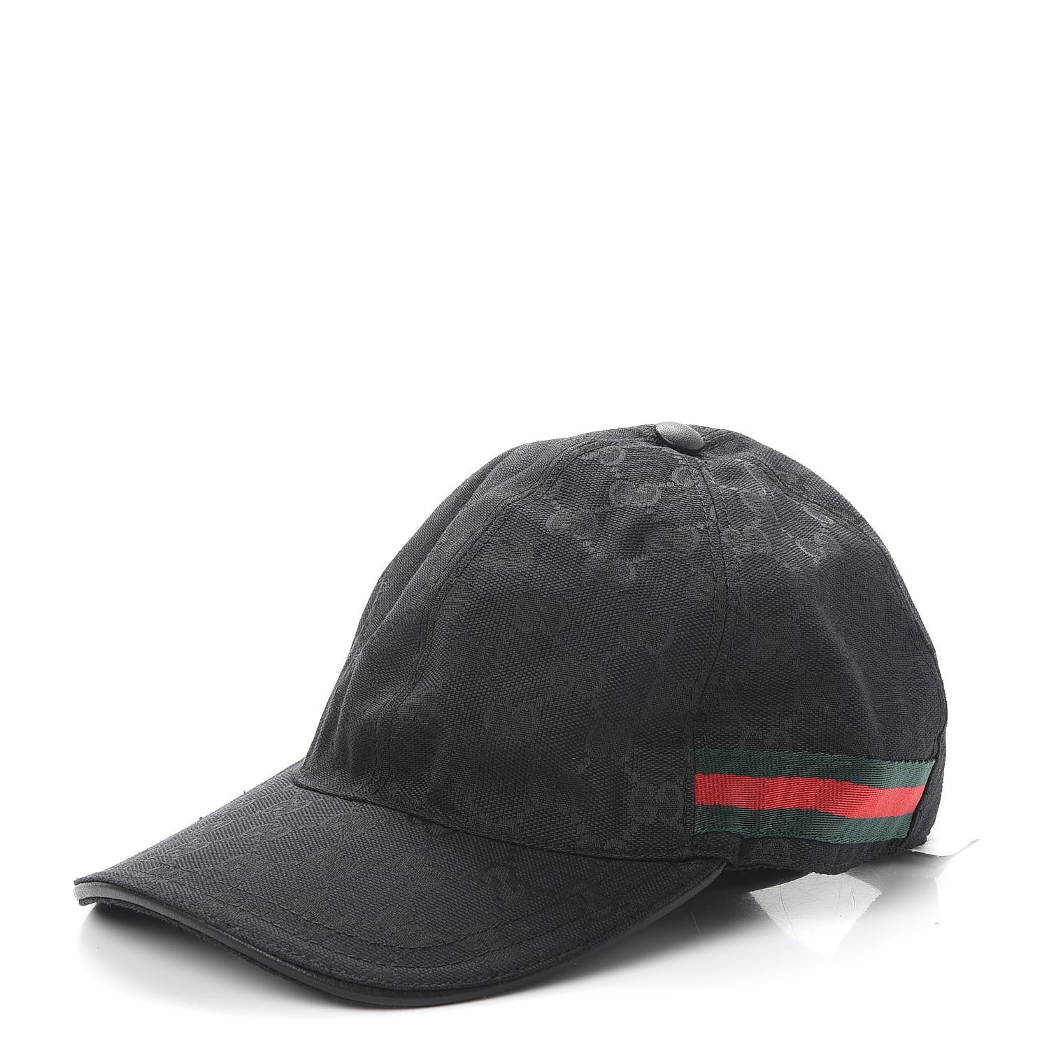 GUCCI Monogram Web Baseball Hat M Black 266379