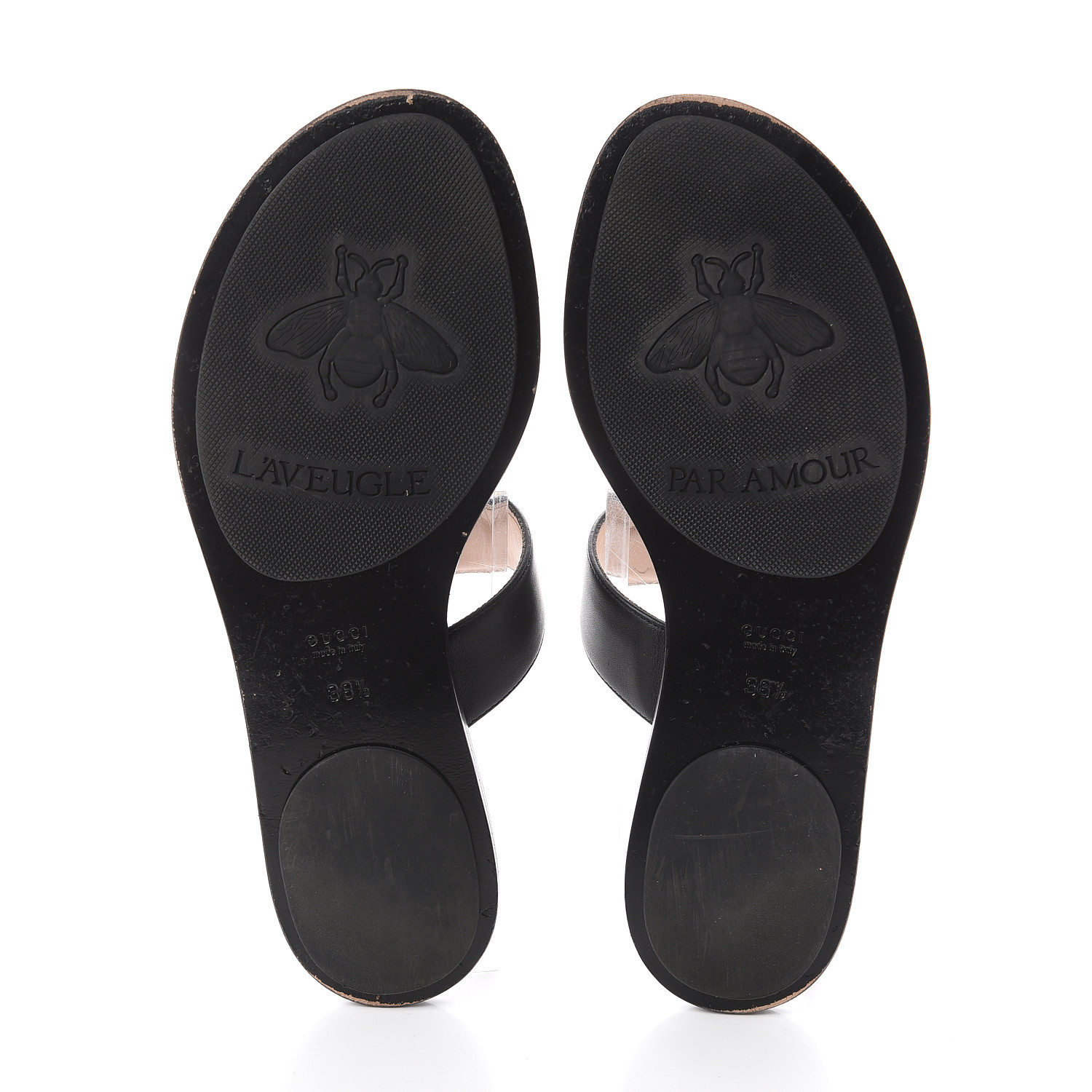 gucci marmont thong sandals black