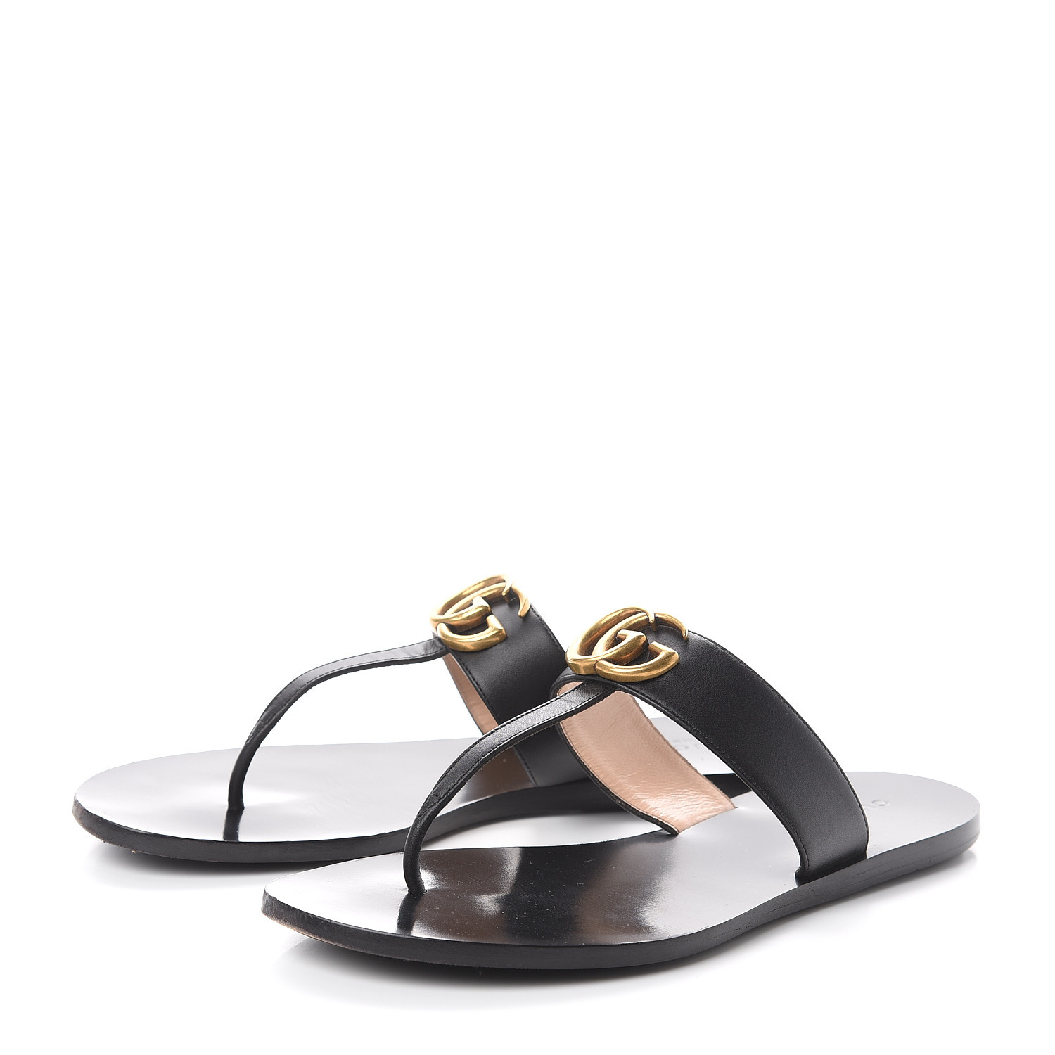 gucci marmont thong sandals black