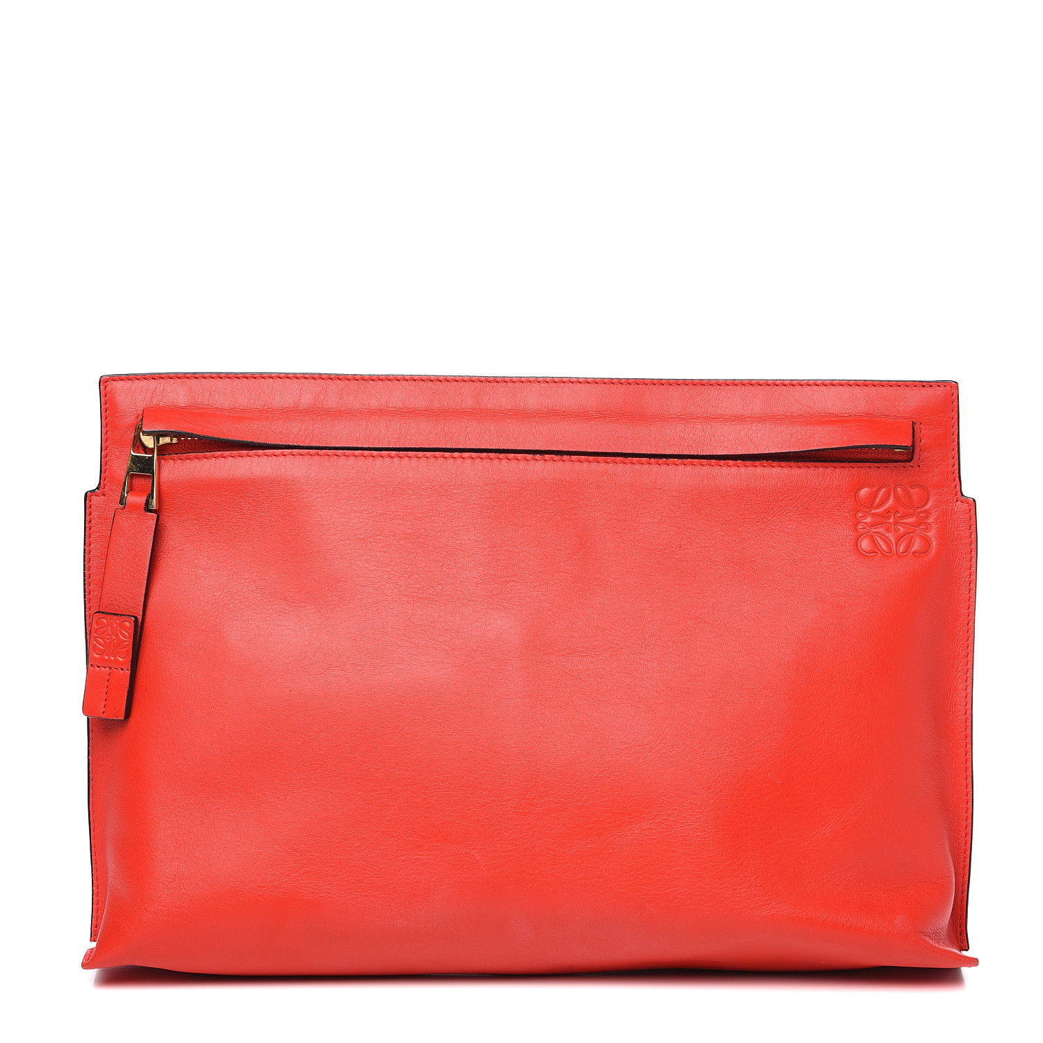 LOEWE Calfskin T Pouch Red 566998 
