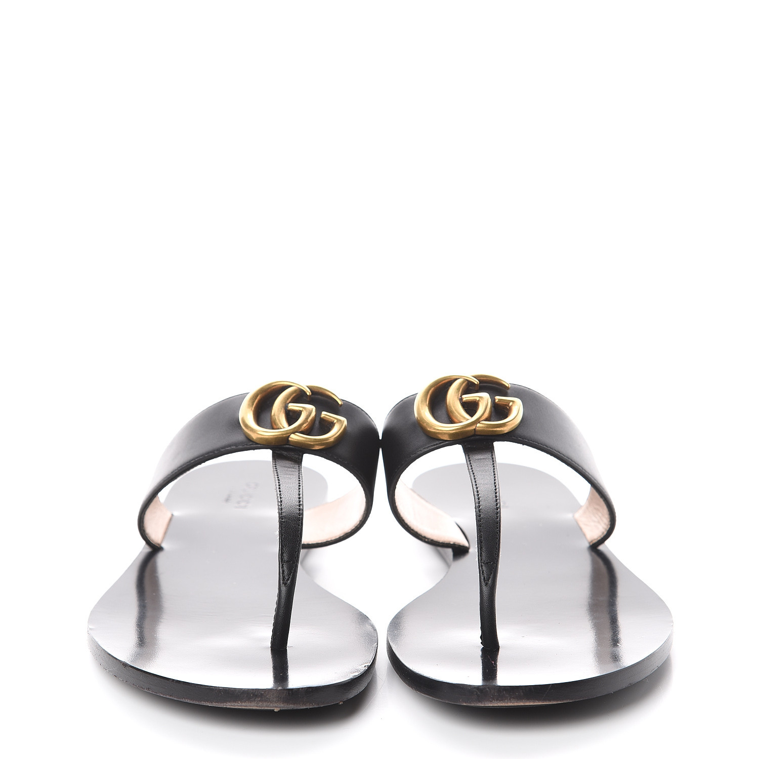 gucci marmont thong sandals black