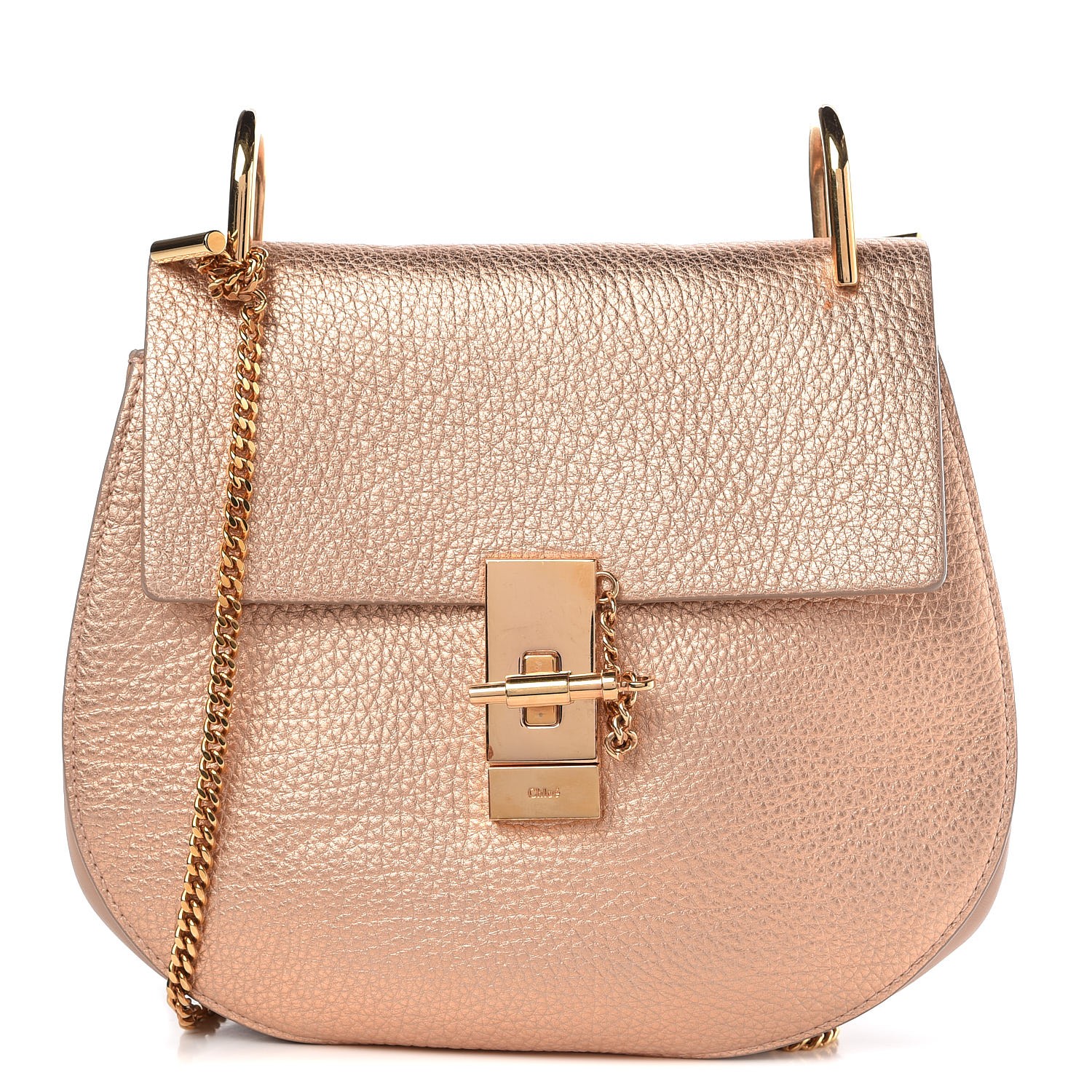 rose gold metallic crossbody bag