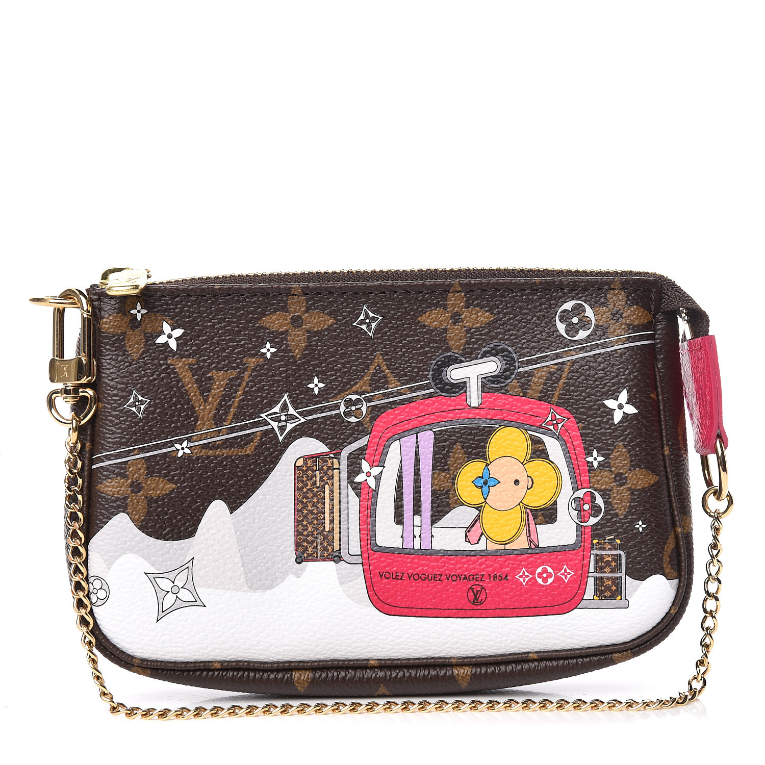 LOUIS VUITTON Monogram Vivienne Courchevel Xmas Mini Pochette