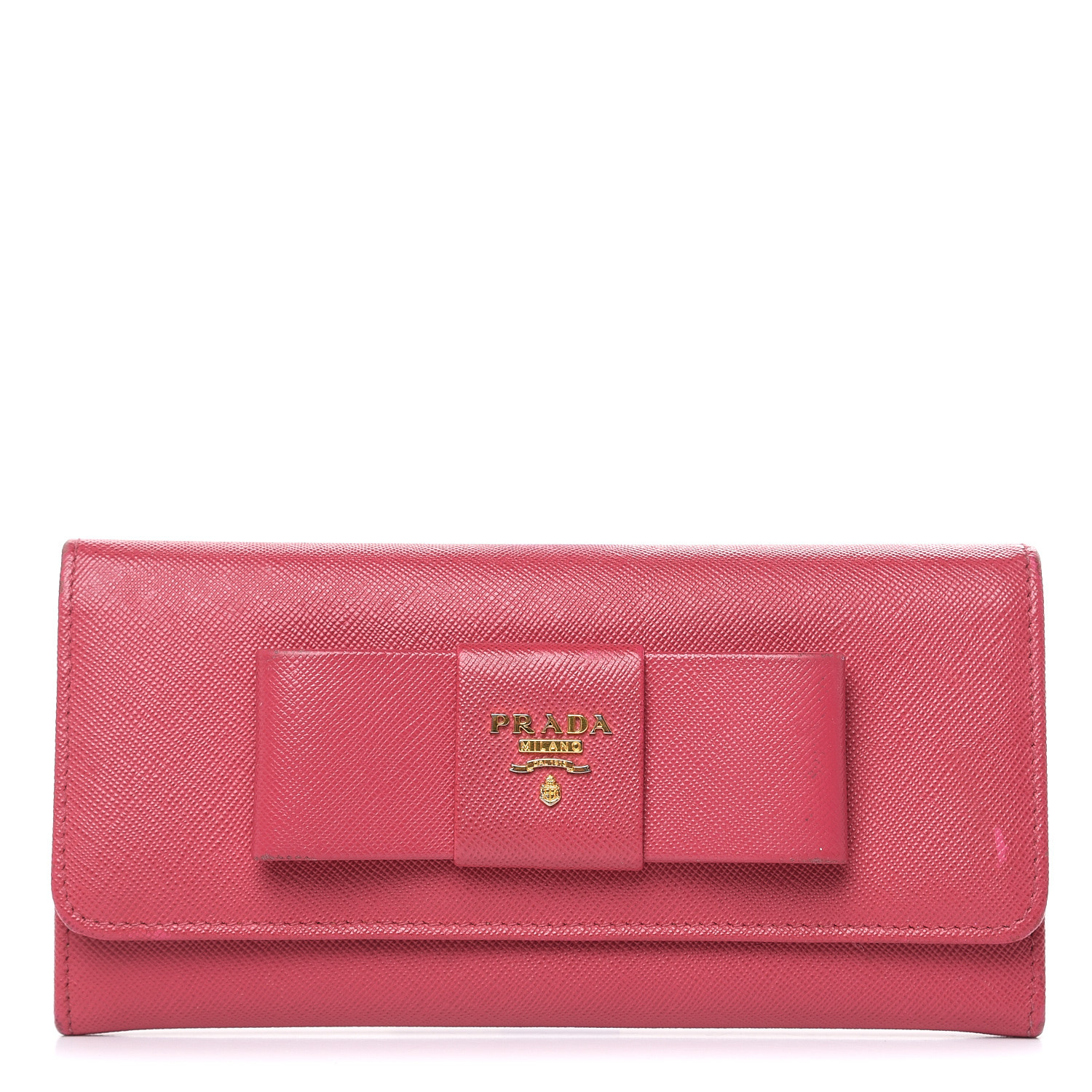 prada saffiano fiocco bow wallet