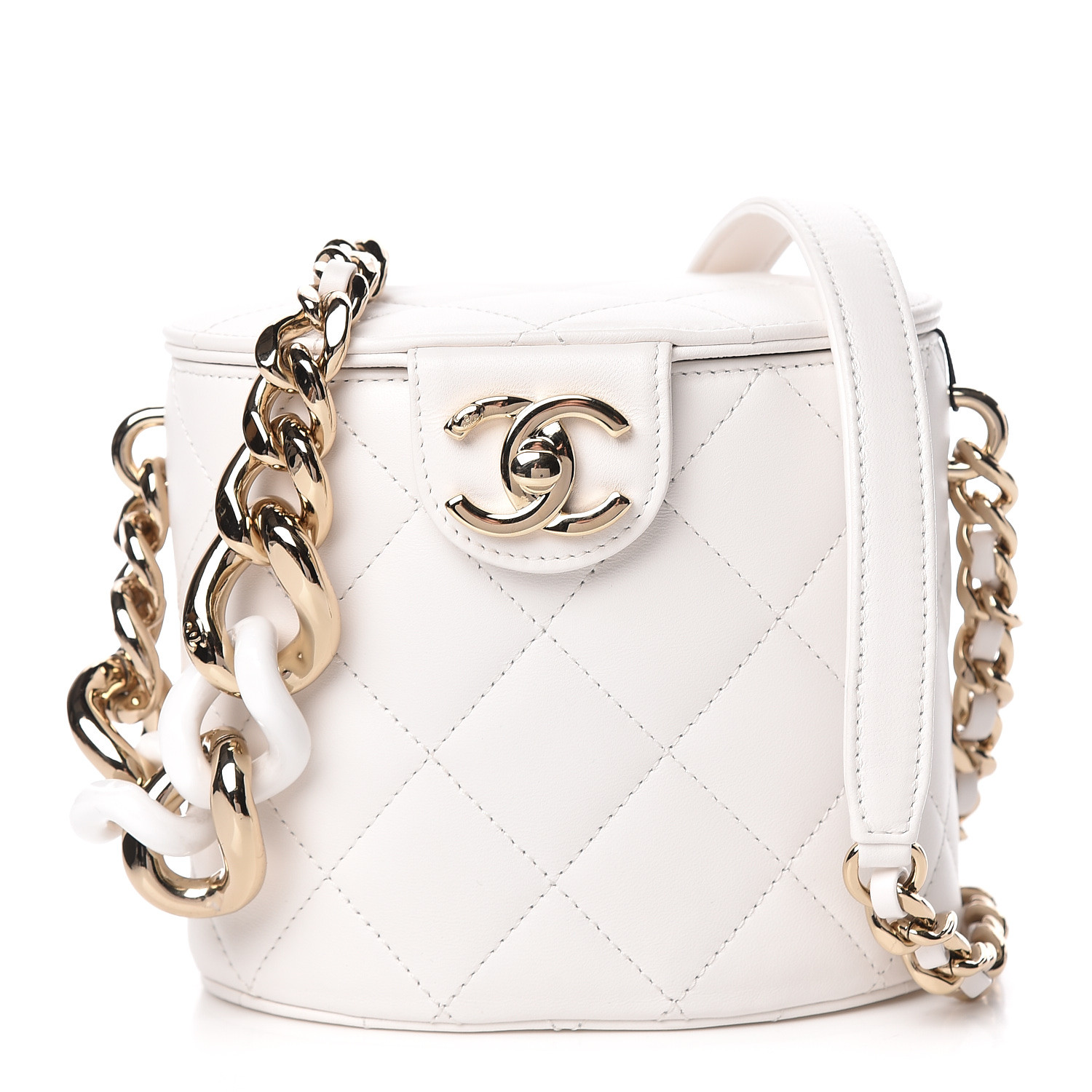 white chanel vanity case