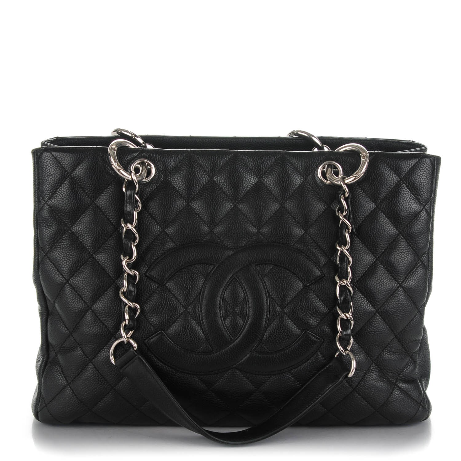 CHANEL Caviar Quilted Grand Shopping Tote GST Black 144828