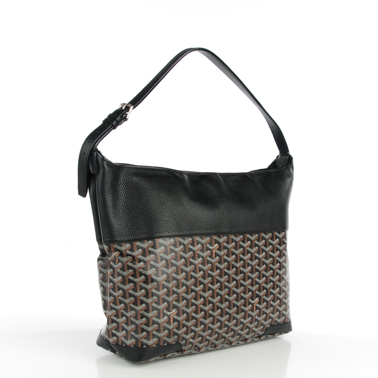 GOYARD Goyardine Grenadines Hobo Black 132333 | FASHIONPHILE