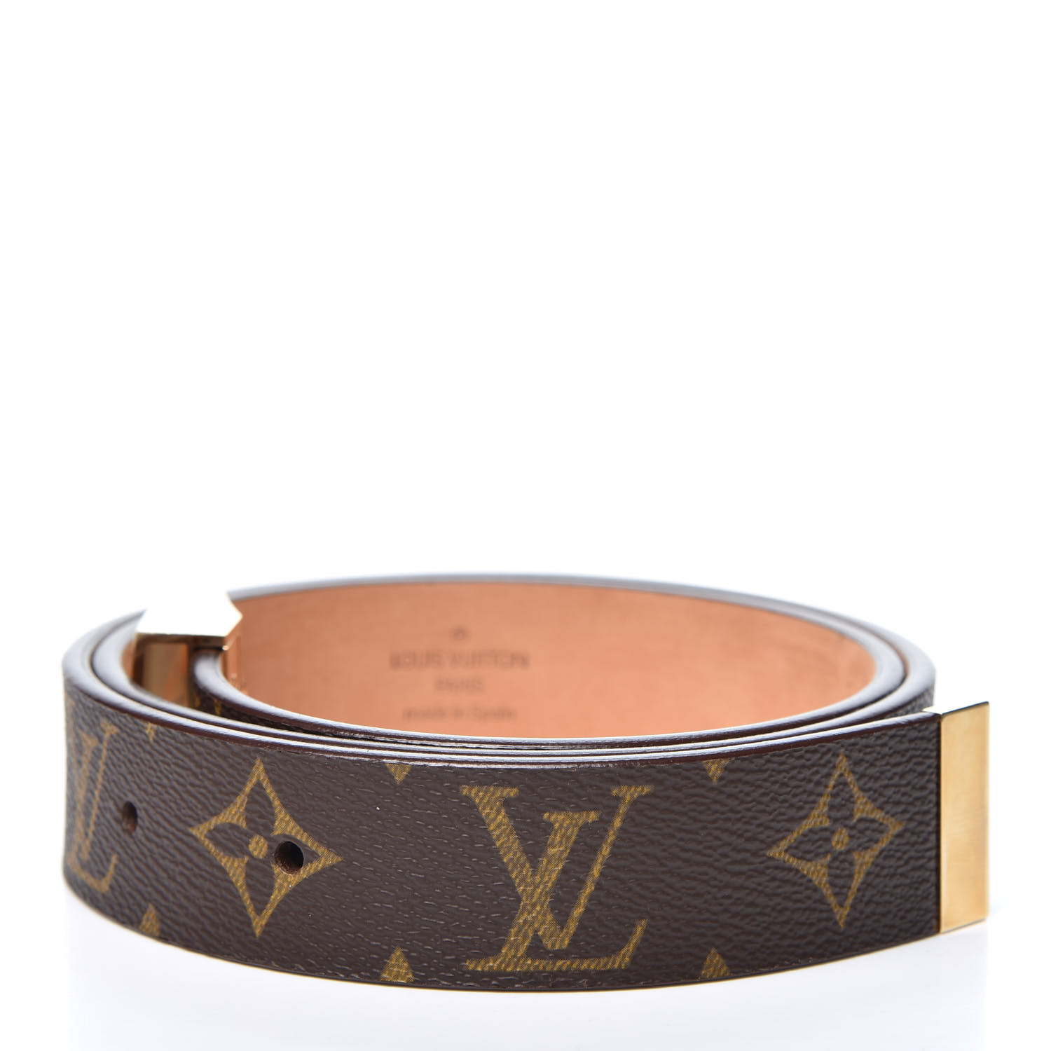 LOUIS VUITTON Monogram Ceinture Belt Gold Buckle 70 28 546213