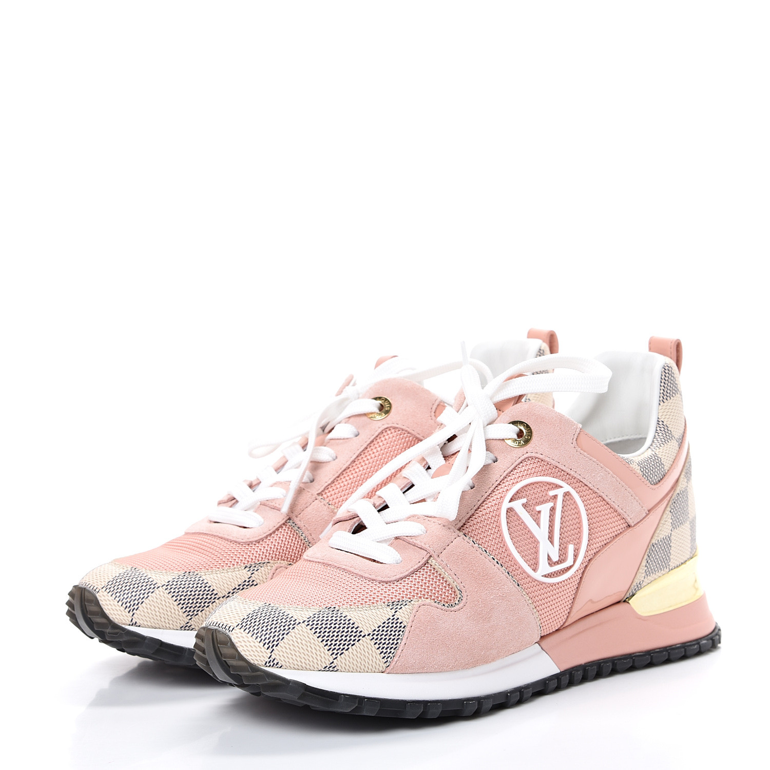 Louis Vuitton Damier Azur Suede Run Away Sneakers 365 Pink 551250 0131