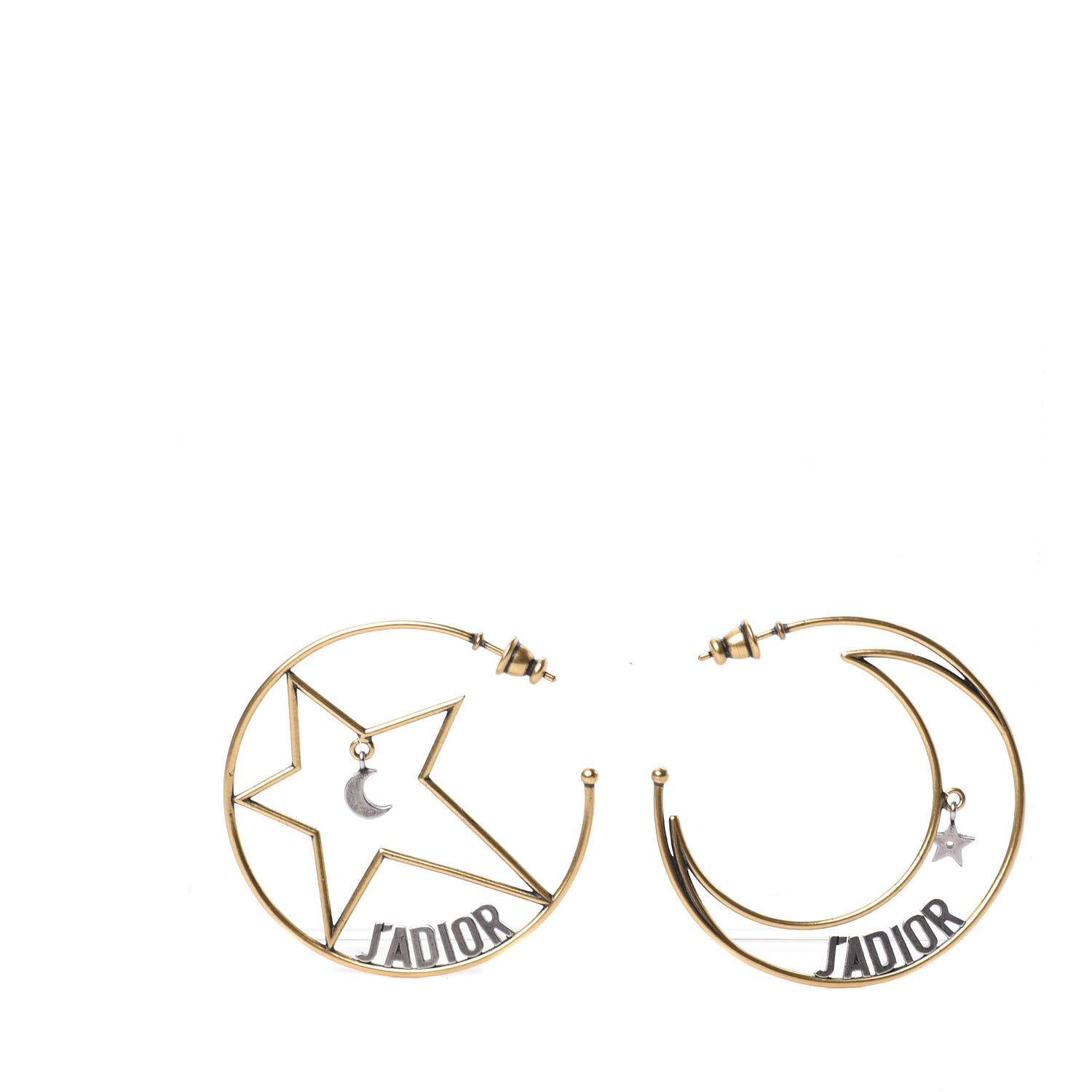 dior star and moon earrings