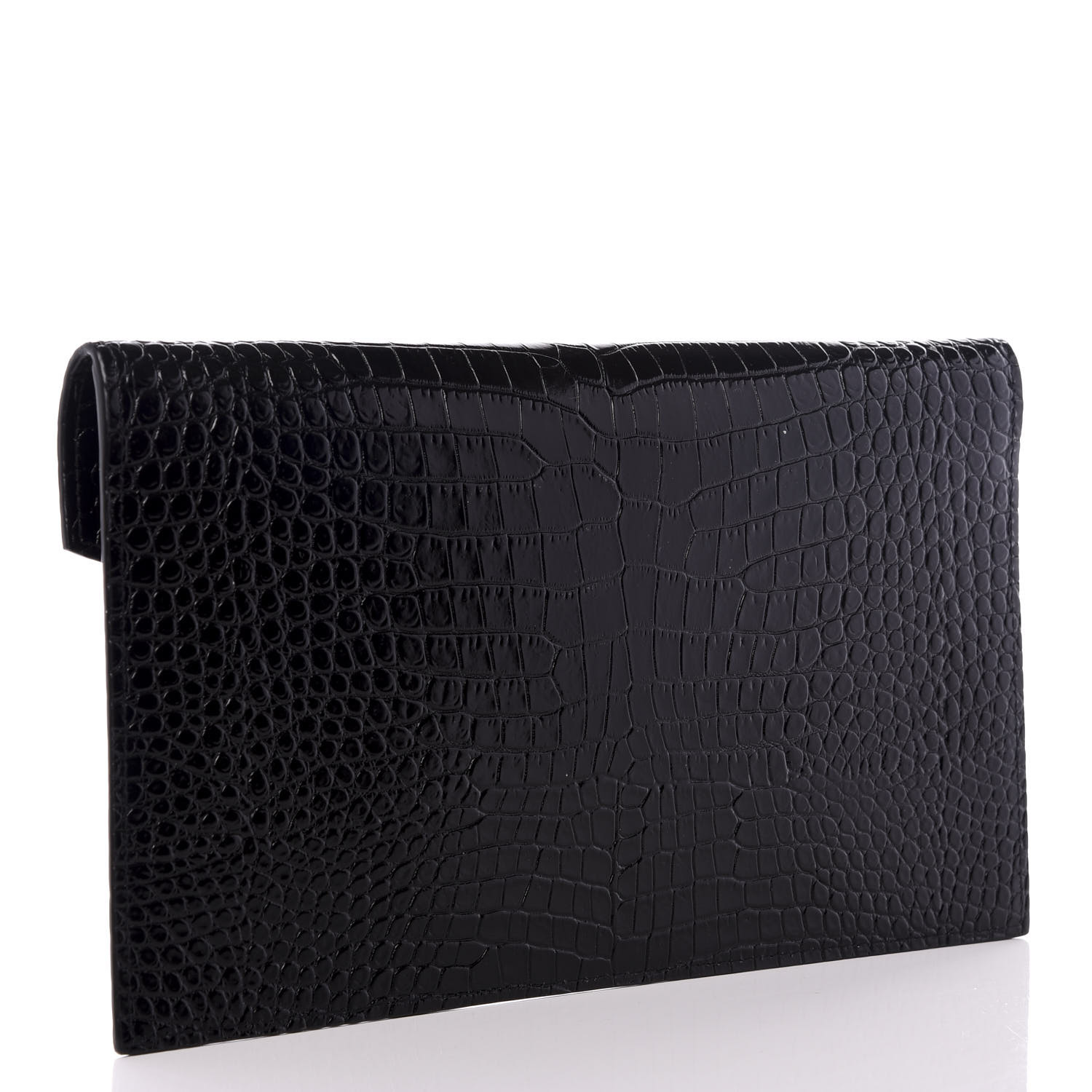 black croc uptown wallet bag