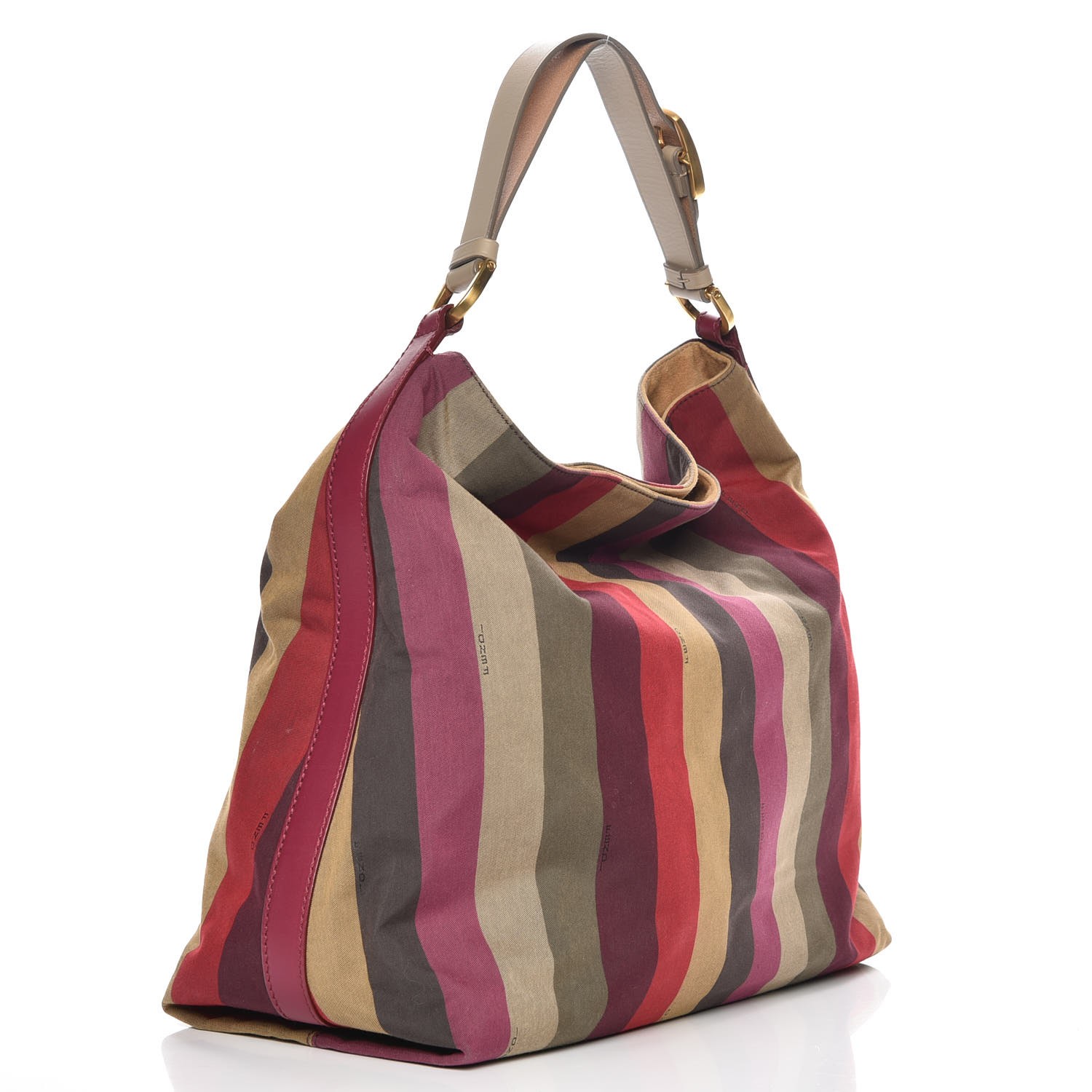 FENDI Canvas Striped Pequin Hobo Multicolor 218560