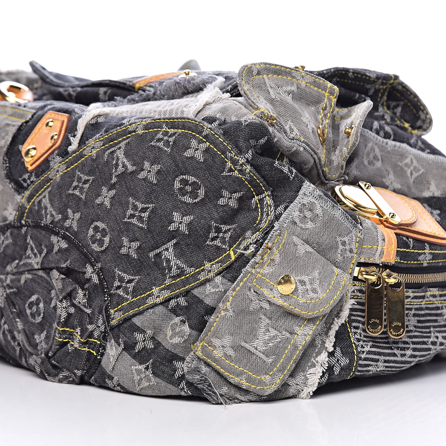 Louis Vuitton Denim Patchwork Bowly Black 506130