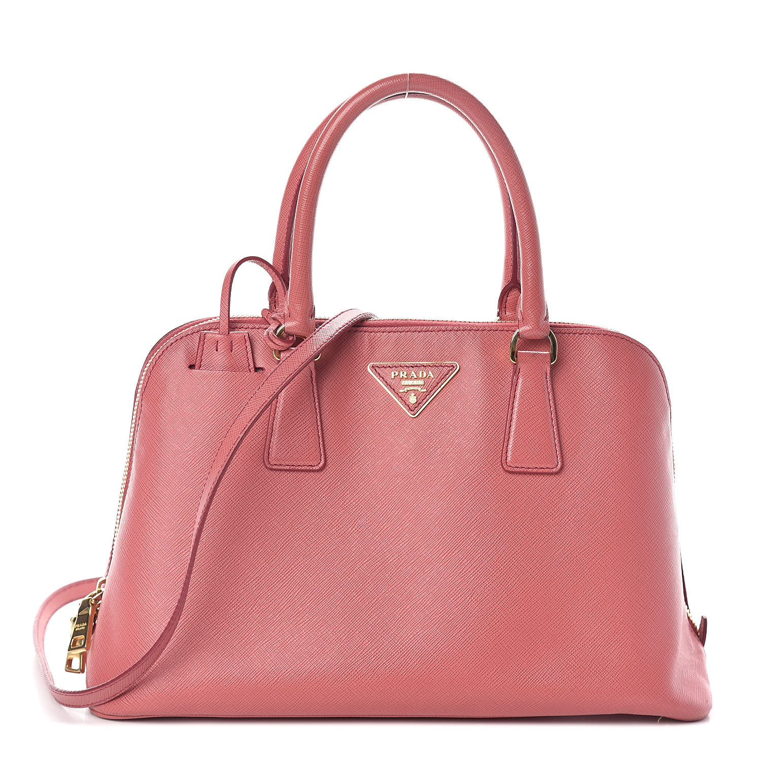 PRADA Saffiano Lux Medium Promenade Tote Peonia 506799 | FASHIONPHILE