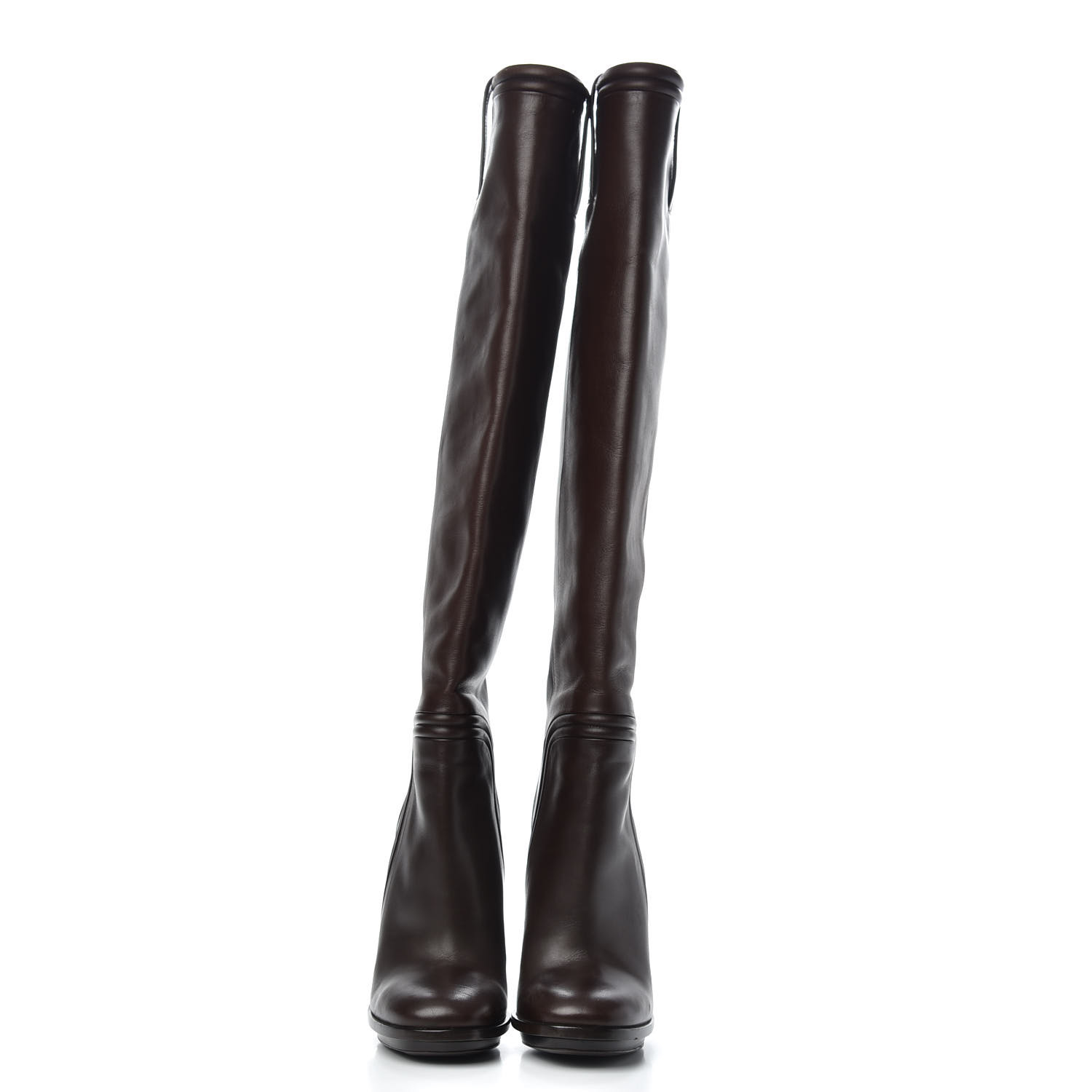 GUCCI Calfskin Lifford Knee High Boots 35.5 Brown 723182 | FASHIONPHILE