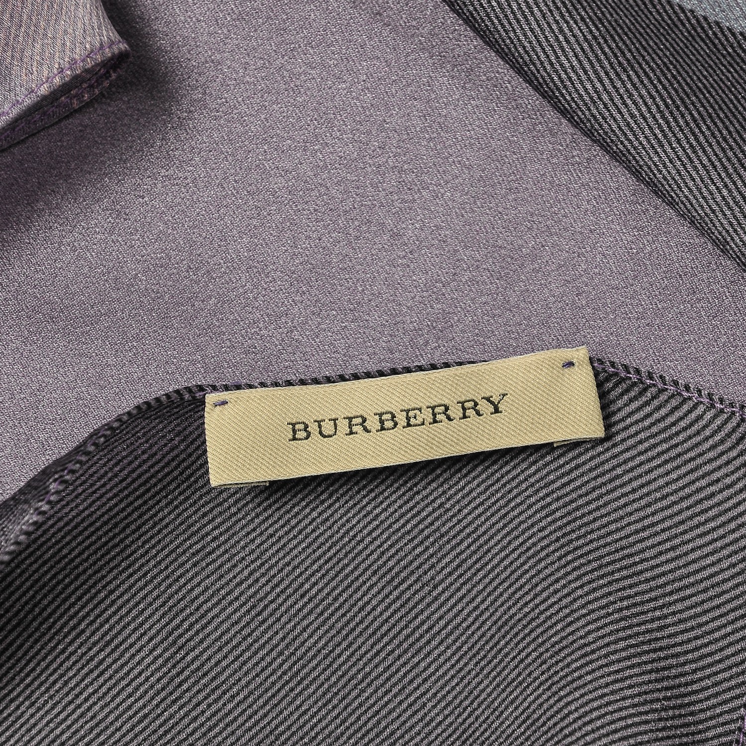 BURBERRY Silk Giant Check Scarf Purple 187619