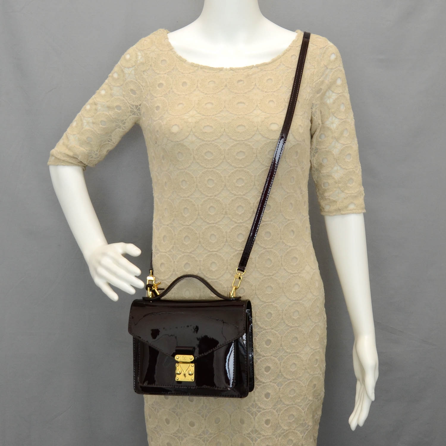 Vintage LOUIS VUITTON Monceau Black Shoulder Bag Epi Leather with  Adjustable Strap and Box - Mrs Vintage - Selling Vintage Wedding Lace Dress  / Gowns & Accessories from 1920s – 1990s. And