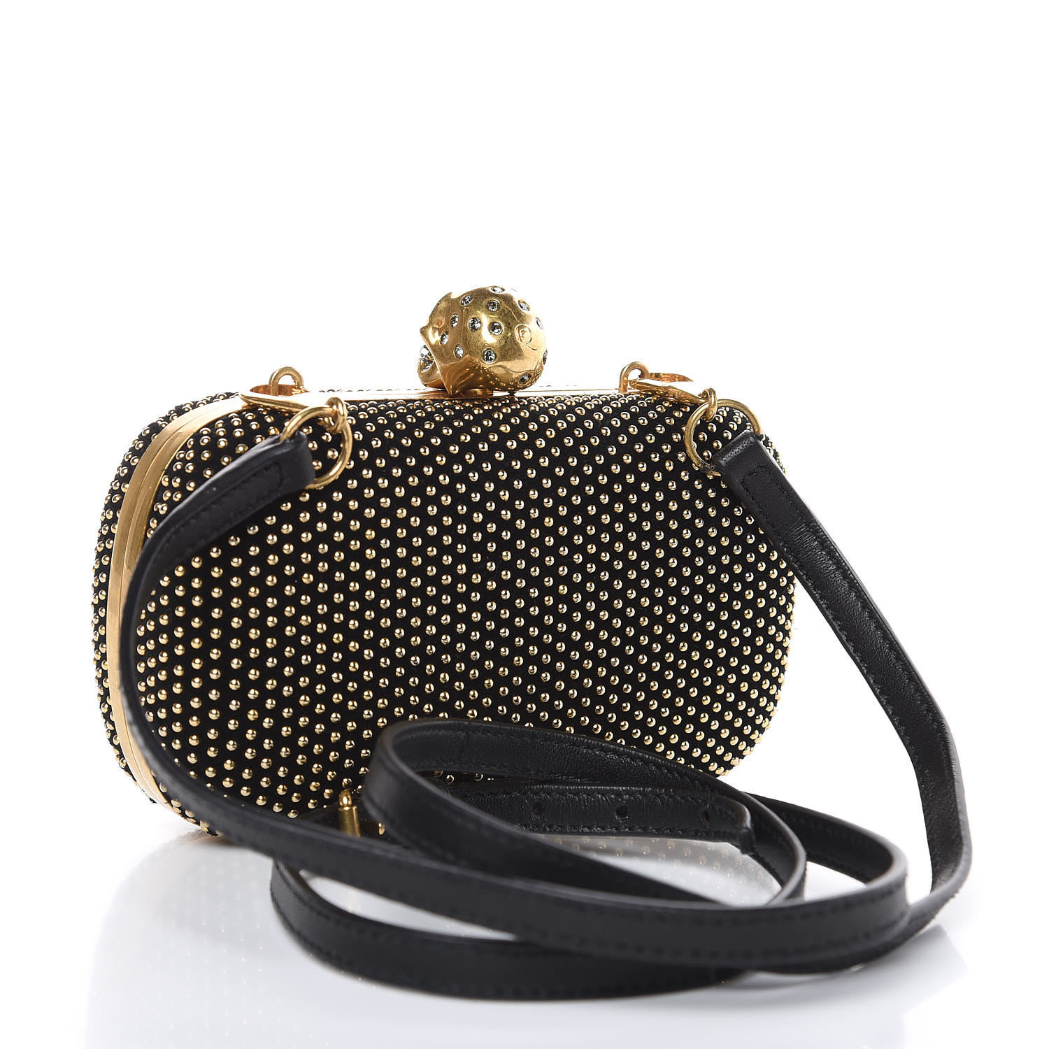 alexander mcqueen black skull clutch