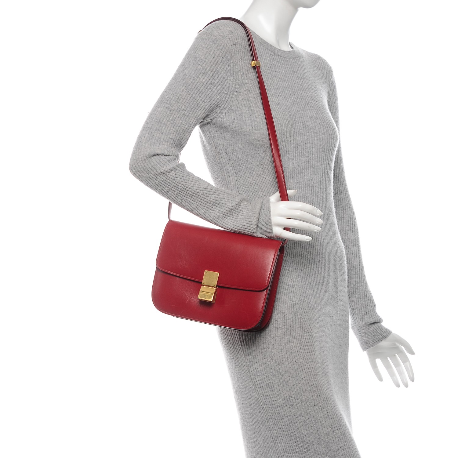 celine box bag red