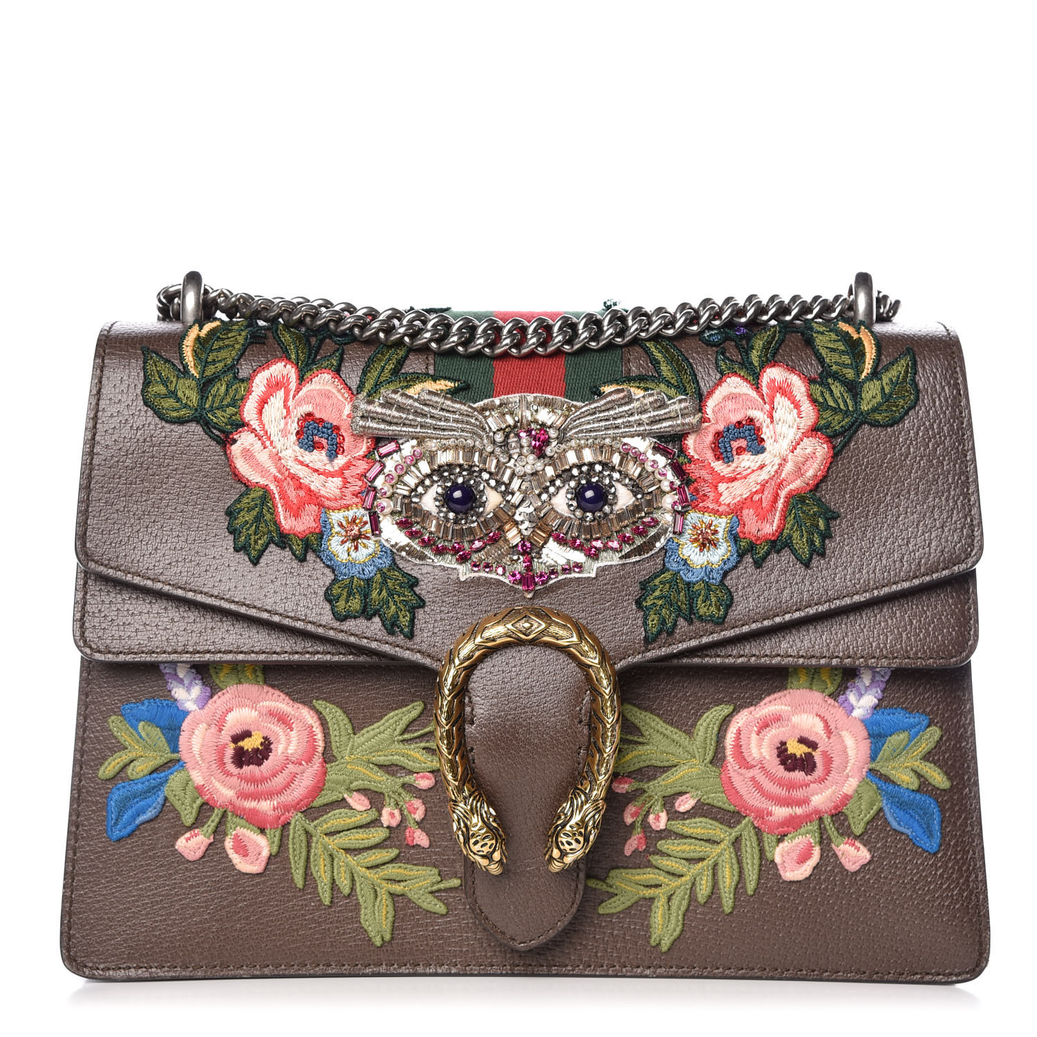 gucci embroidered shoulder bag