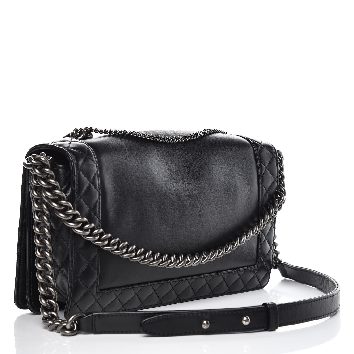 CHANEL Caviar Quilted Hobo Bag Black 36236