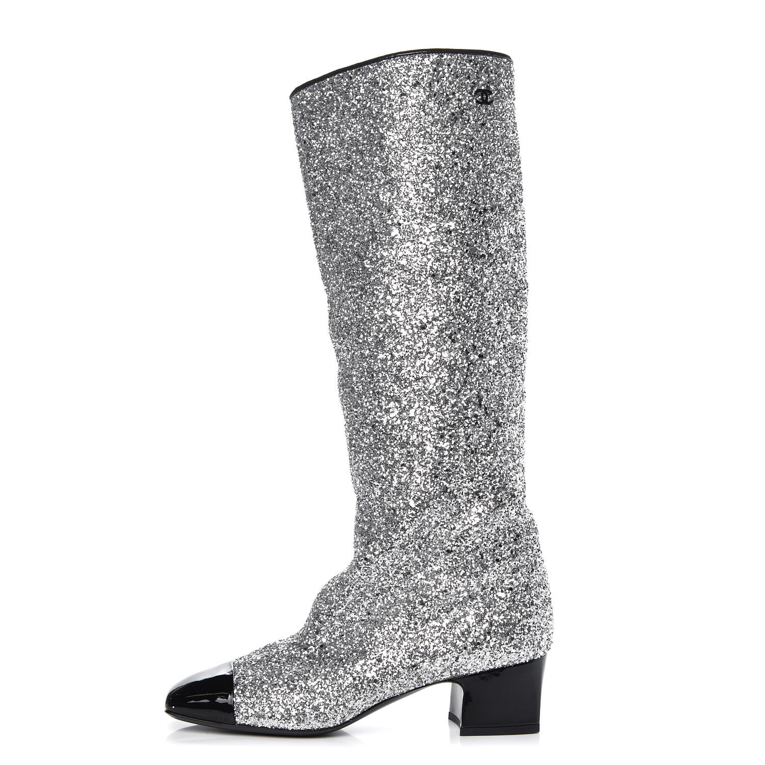 silver chanel boots