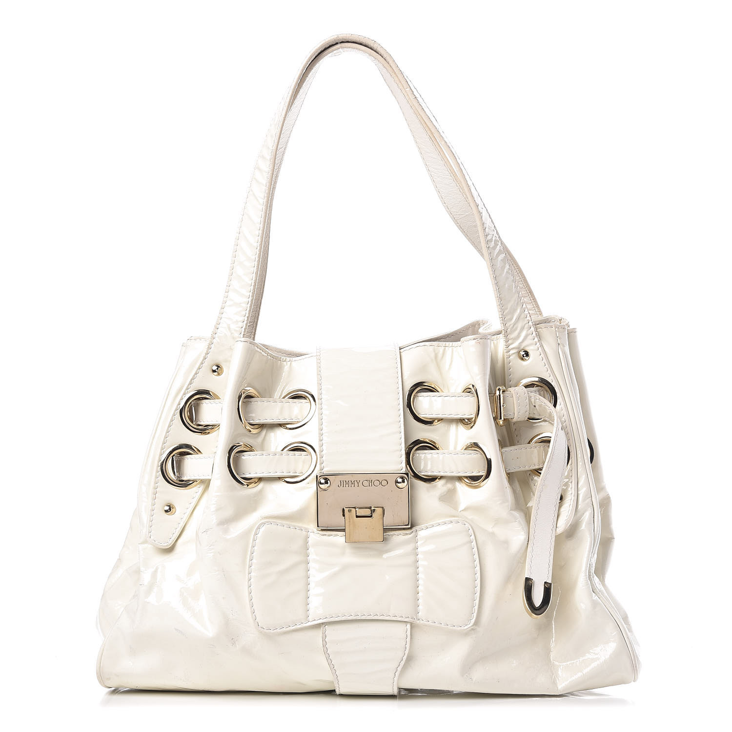 jimmy choo white leather bag