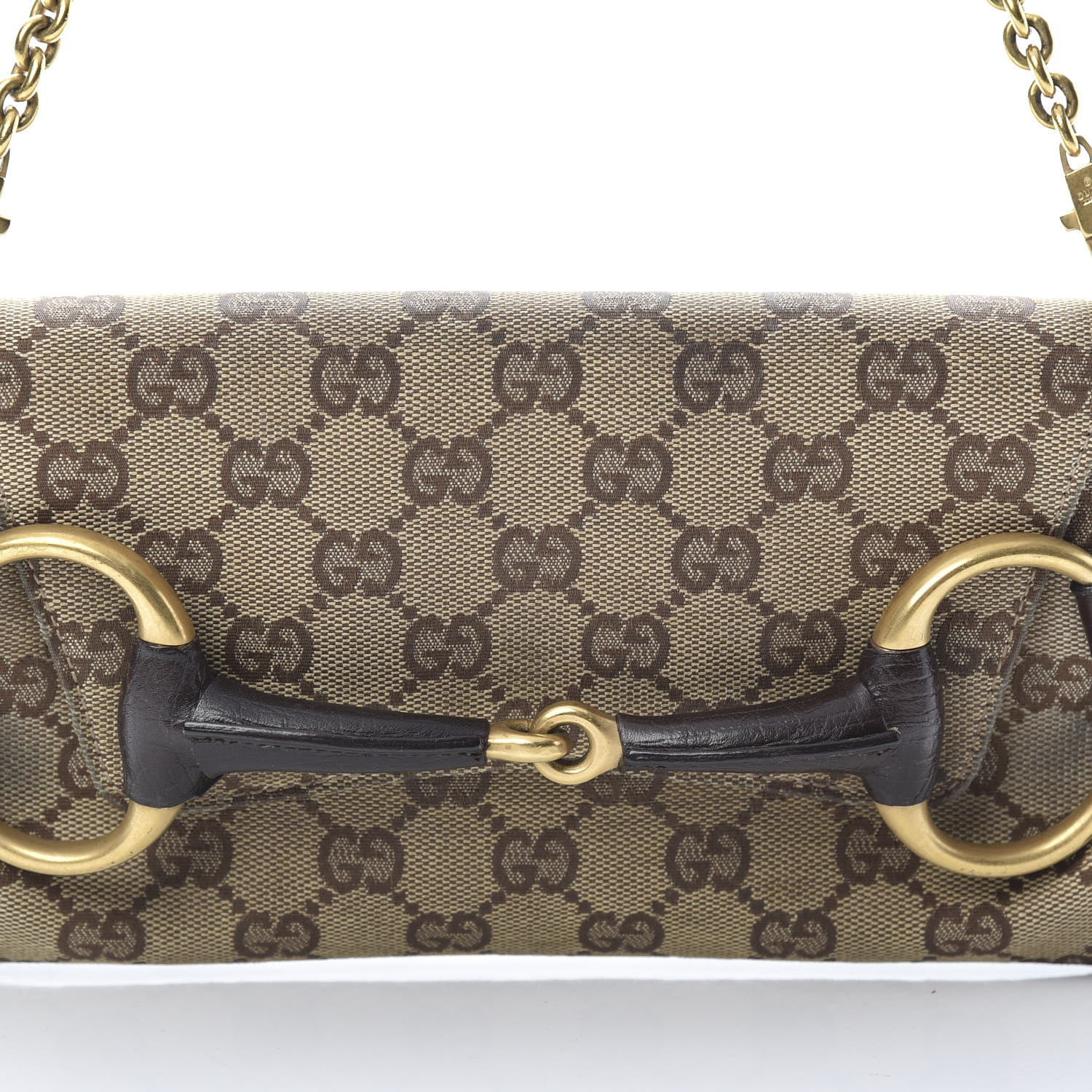 gucci monogram horsebit clutch