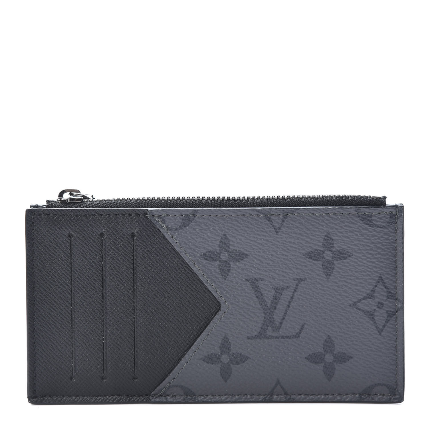 coin card holder leather small bag Louis Vuitton Grey in Leather
